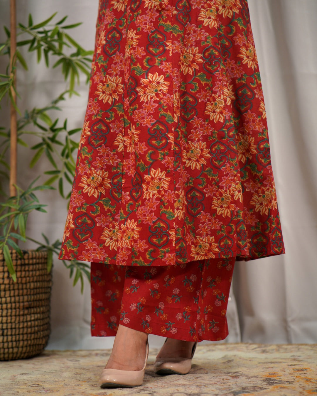 Floral A-line Divider Set with Pocket - The Jaipur Studio