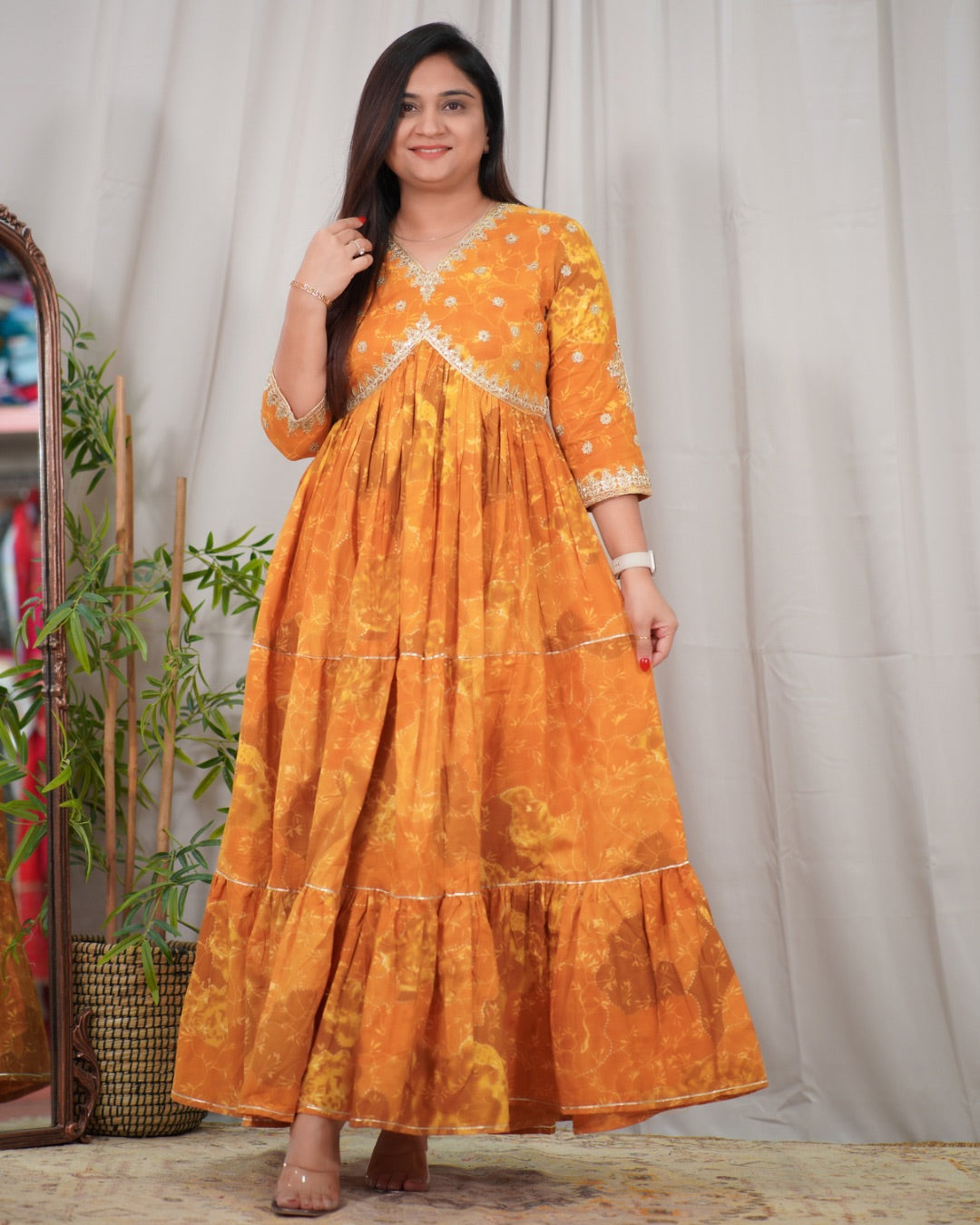 Alia Style Cotton Long Dress - The Jaipur Studio