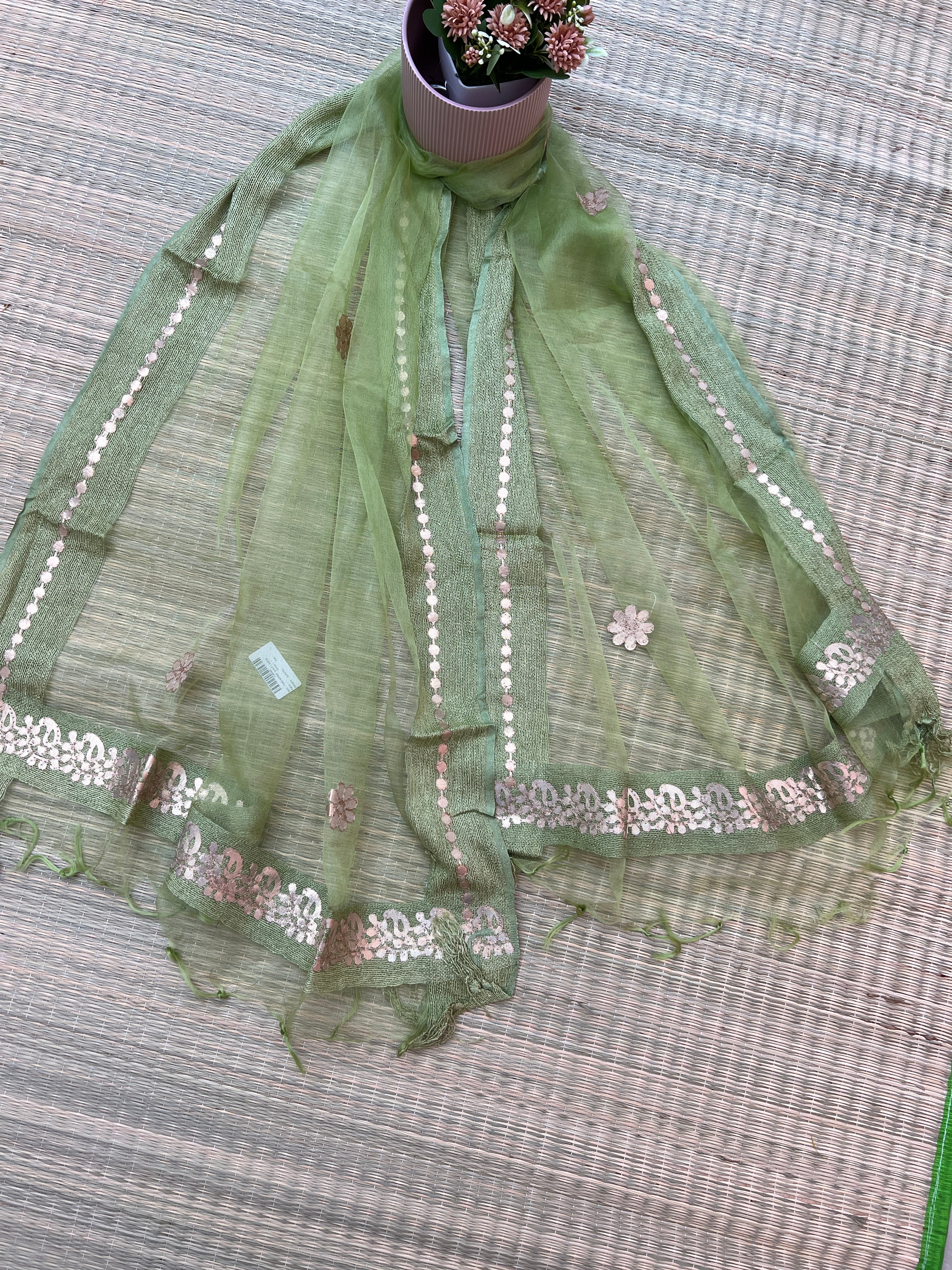 Beautiful Tissue Dupatta With Gotta Work - The Jaipur Studio