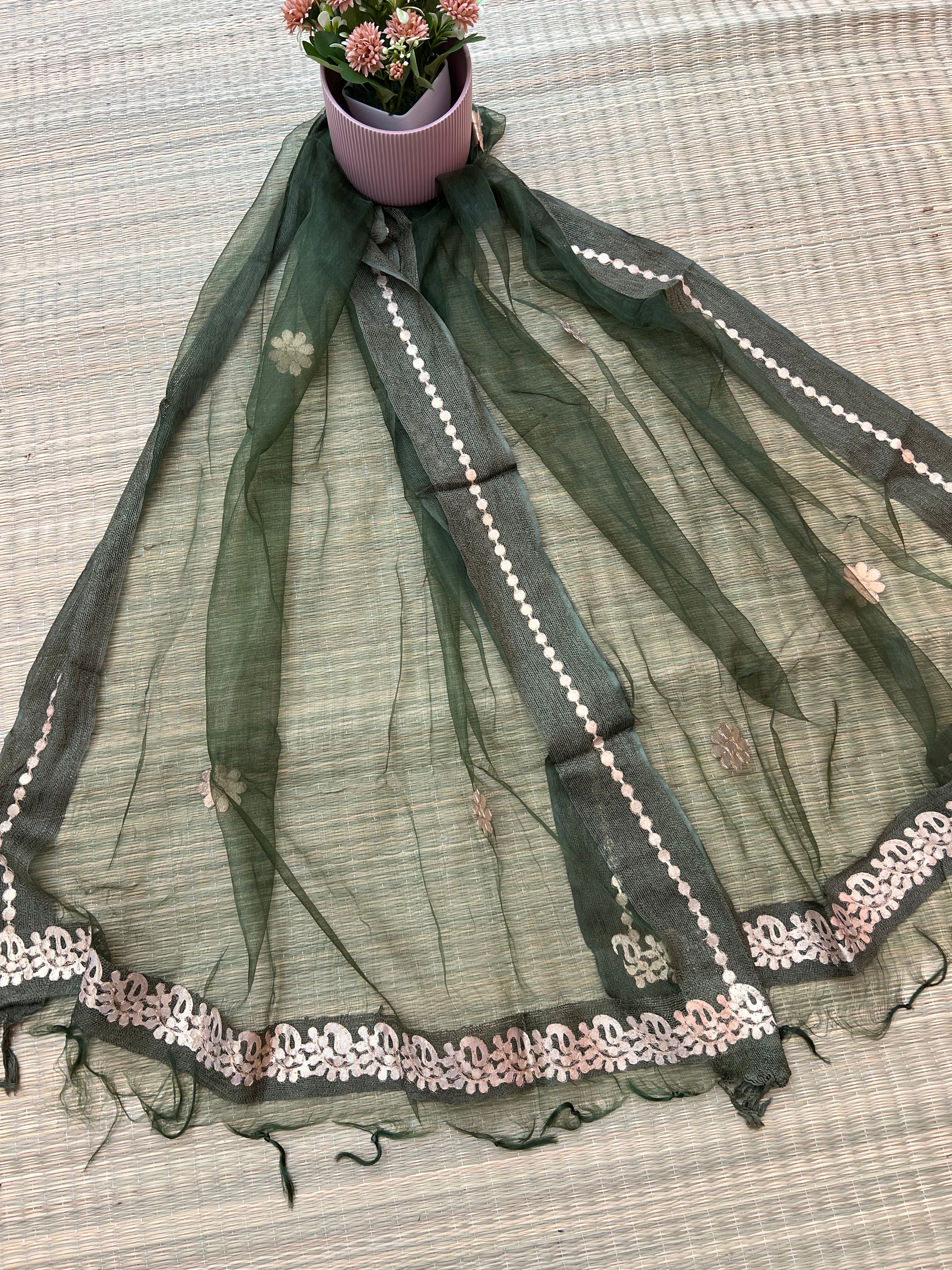 Beautiful Tissue Dupatta With Gotta Work - The Jaipur Studio