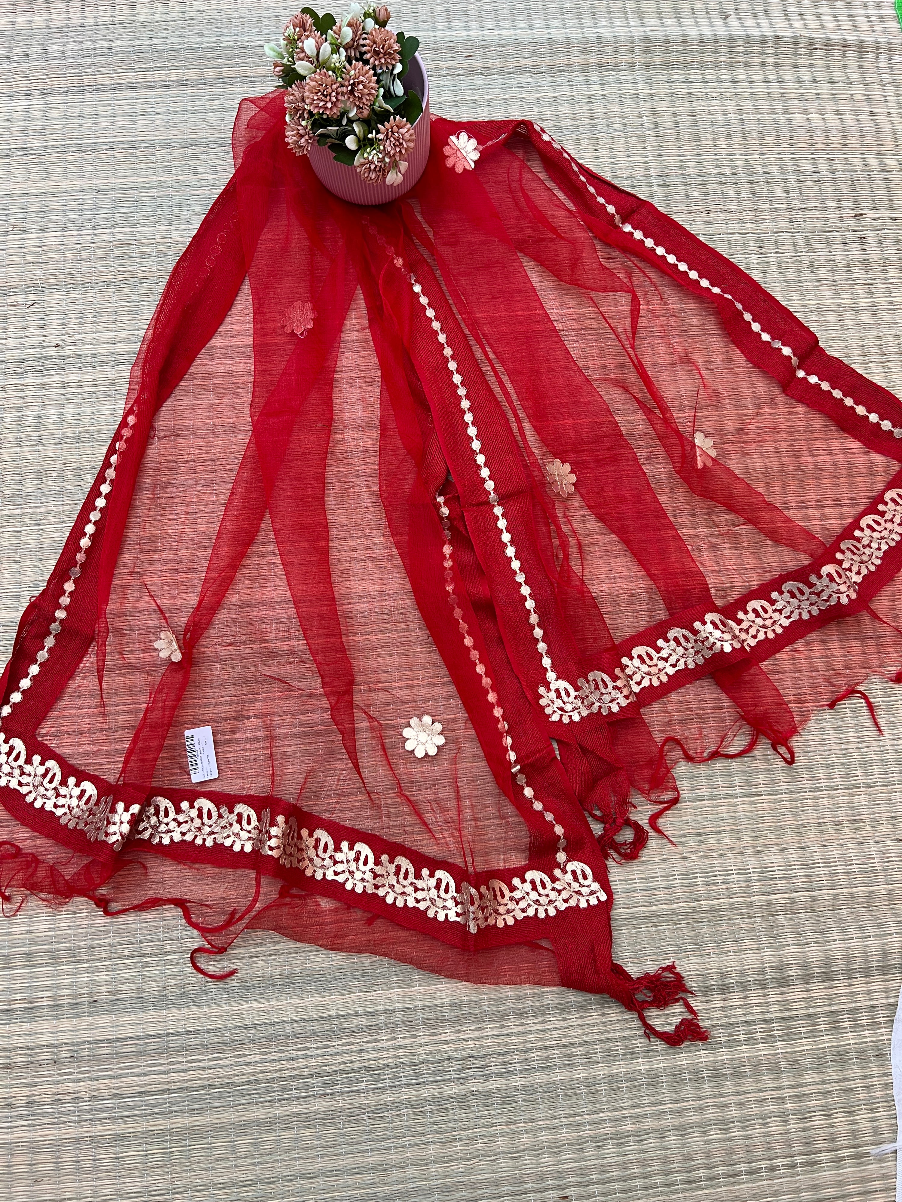 Beautiful Tissue Dupatta With Gotta Work - The Jaipur Studio