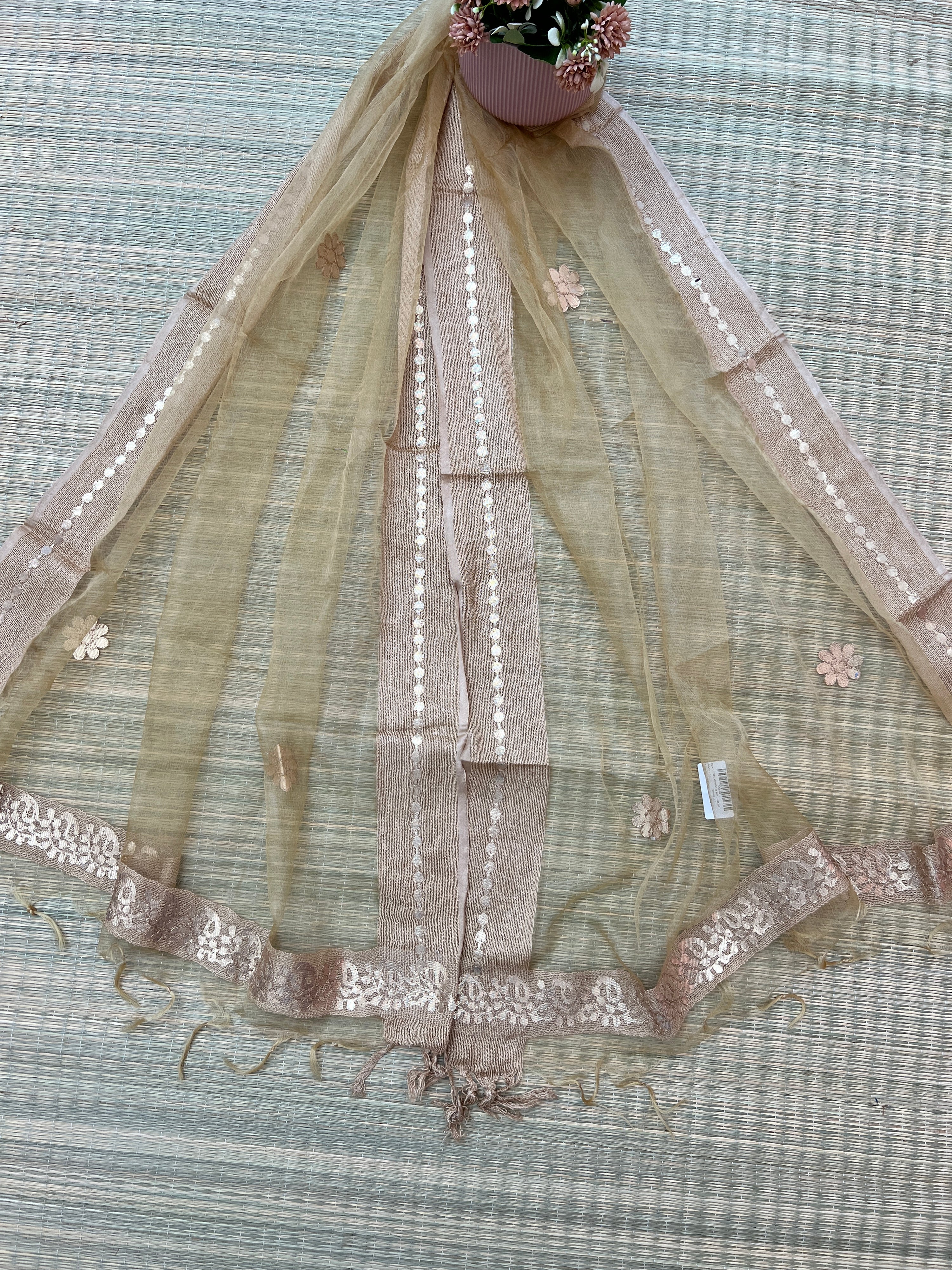 Beautiful Tissue Dupatta With Gotta Work - The Jaipur Studio