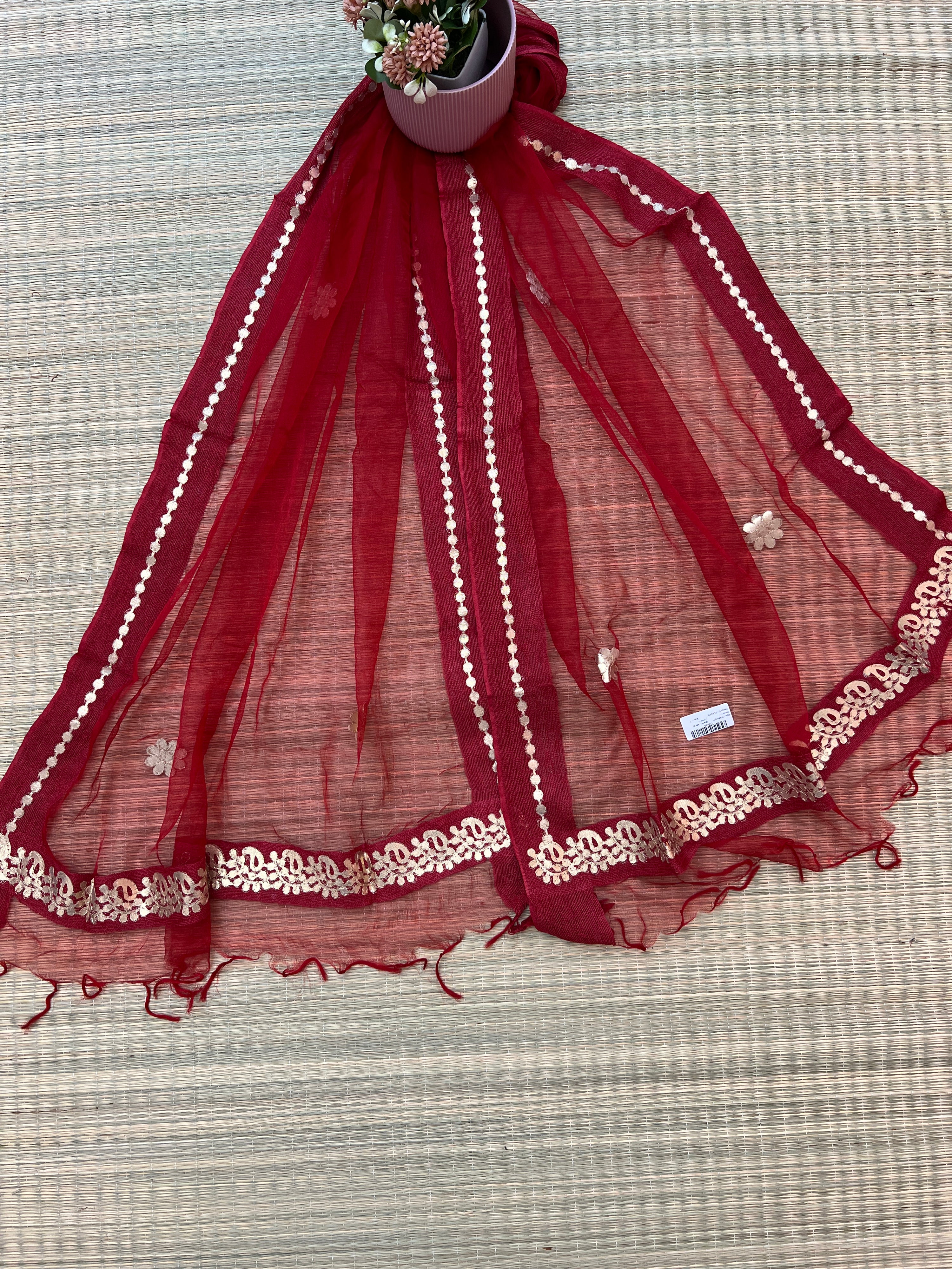Beautiful Tissue Dupatta With Gotta Work - The Jaipur Studio