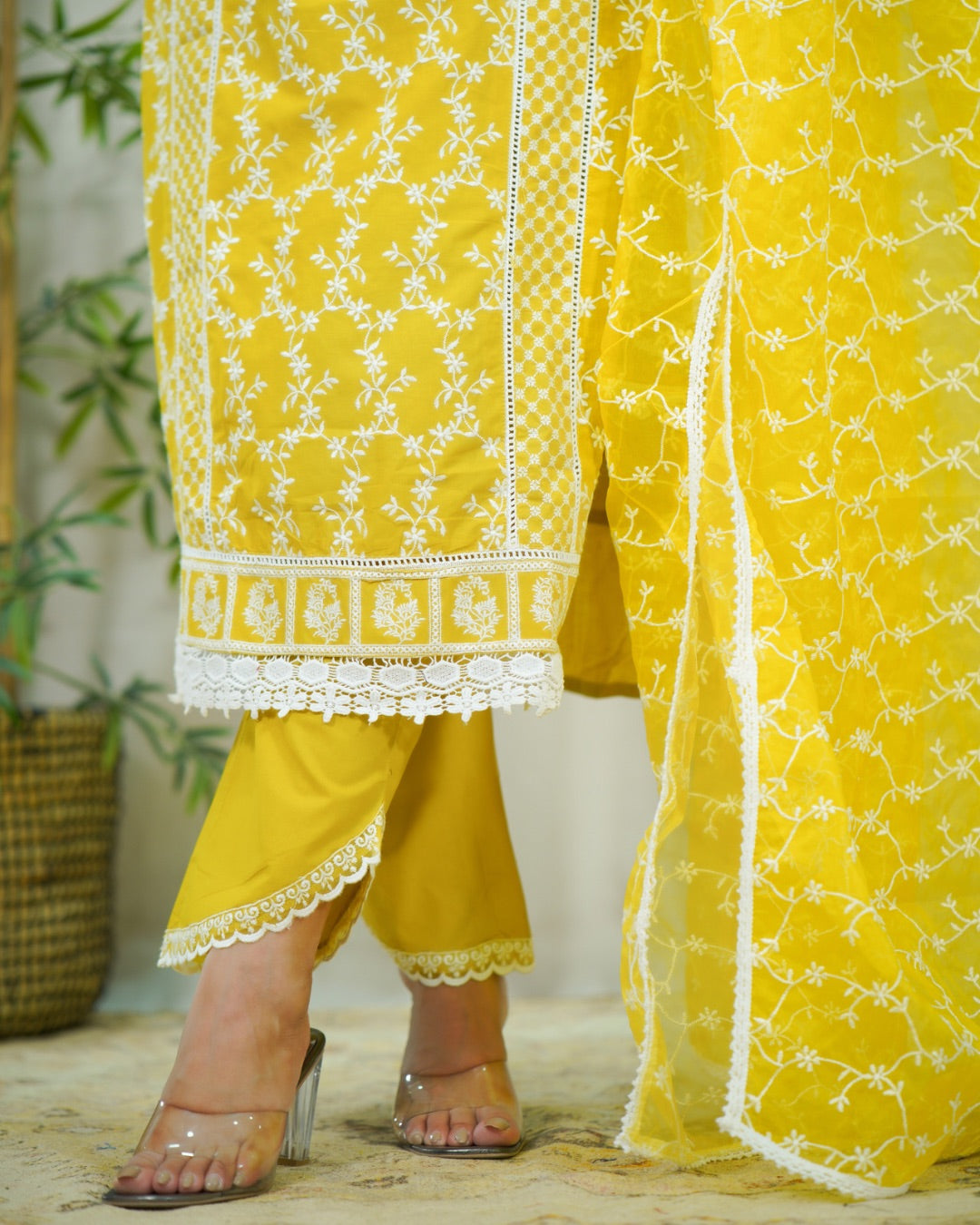 Mahira Cotton Embroidered Pant Set - The Jaipur Studio