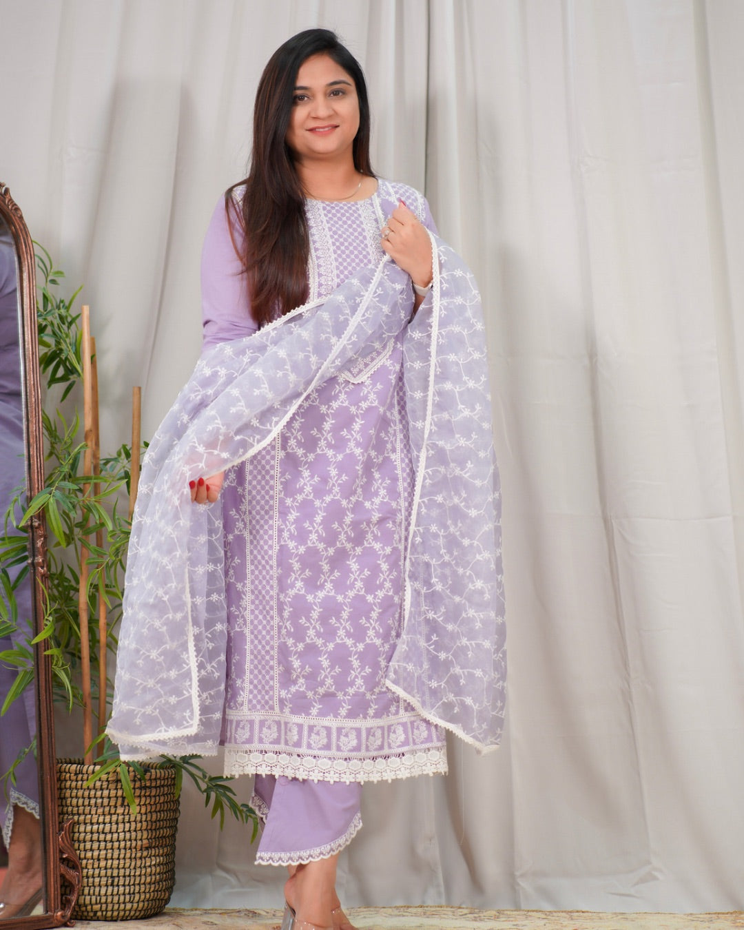 Mahira Cotton Embroidered Pant Set - The Jaipur Studio