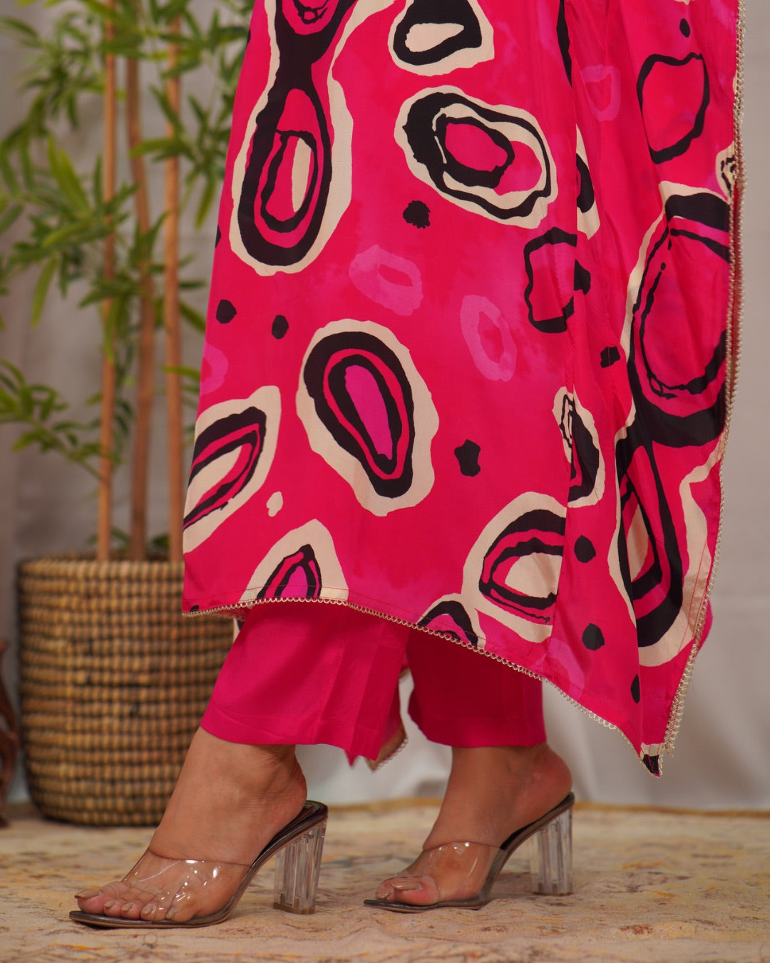 Chinnon embroidered Kaftaan Pant Set - The Jaipur Studio
