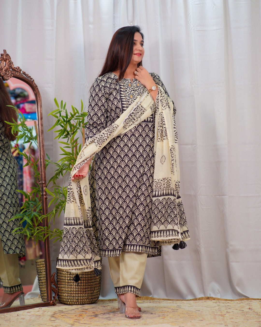 Premium Cotton Embroidered Pant Set - The Jaipur Studio