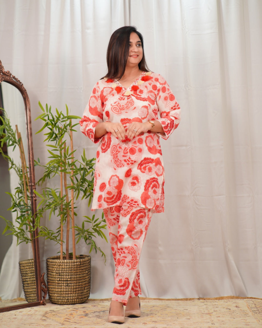 Soft Mul Cotton Embroidered Coord Set - The Jaipur Studio