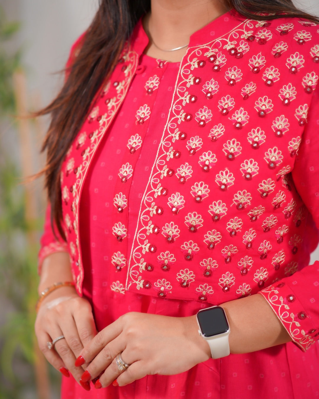 Ruhani Embroidered Anarkali Pant Set with Jacket - The Jaipur Studio