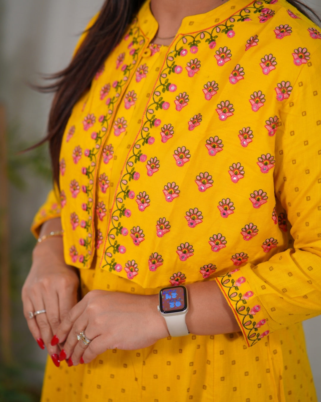 Ruhani Embroidered Anarkali Pant Set with Jacket - The Jaipur Studio