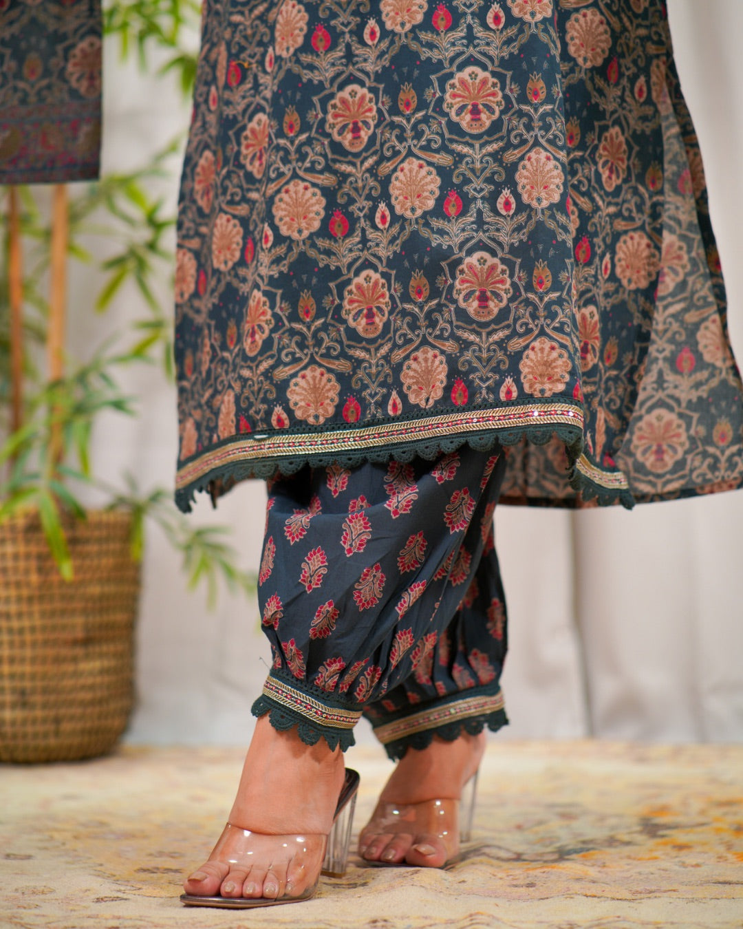 Gehna Cotton Casual Embroidered Afgani Set - The Jaipur Studio