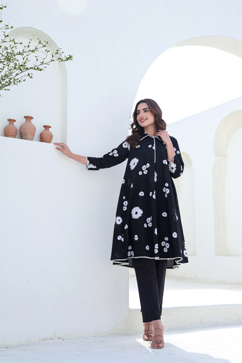 Nayab Cotton Floral A-line Coord Set - The Jaipur Studio