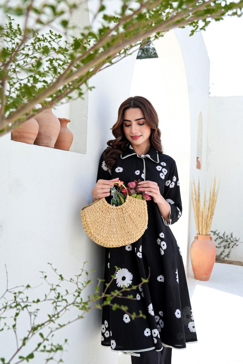 Nayab Cotton Floral A-line Coord Set - The Jaipur Studio