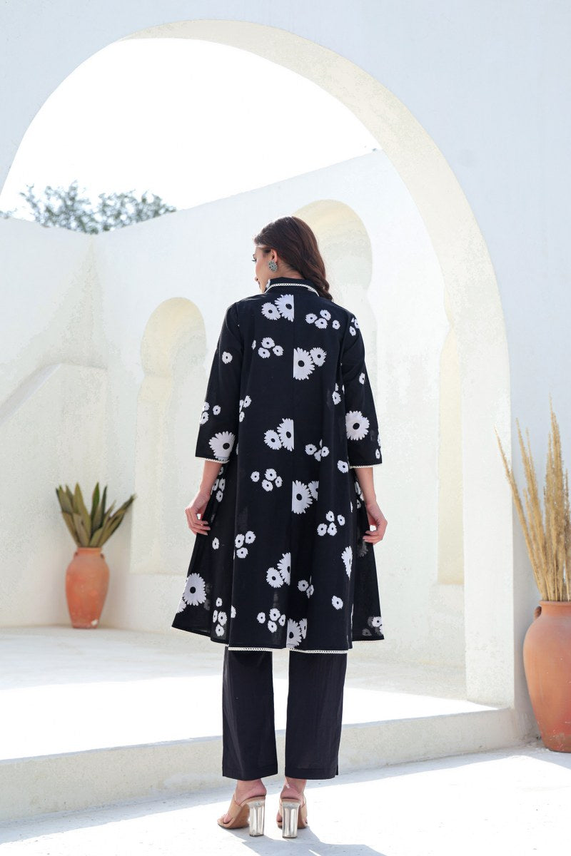 Nayab Cotton Floral A-line Coord Set - The Jaipur Studio