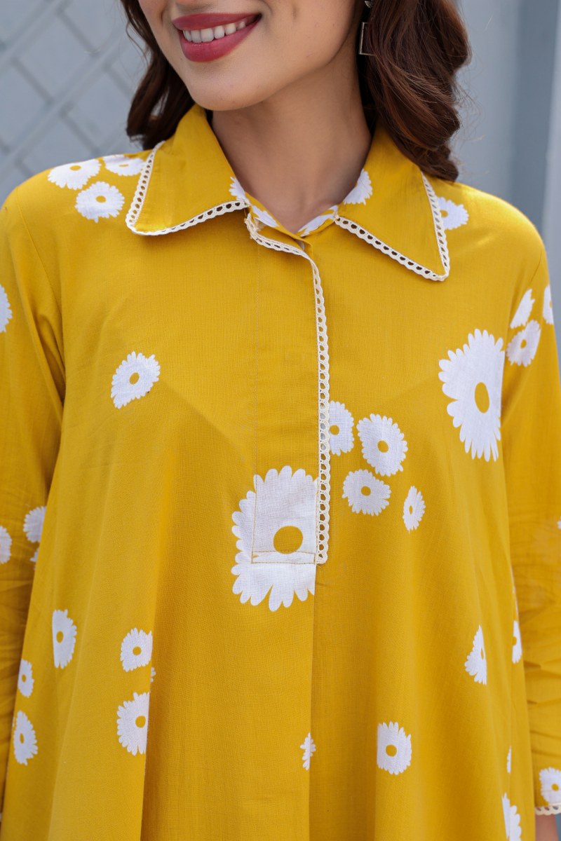 Nayab Cotton Floral A-line Coord Set - The Jaipur Studio