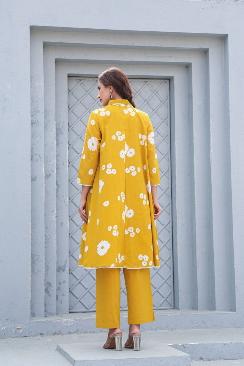 Nayab Cotton Floral A-line Coord Set - The Jaipur Studio