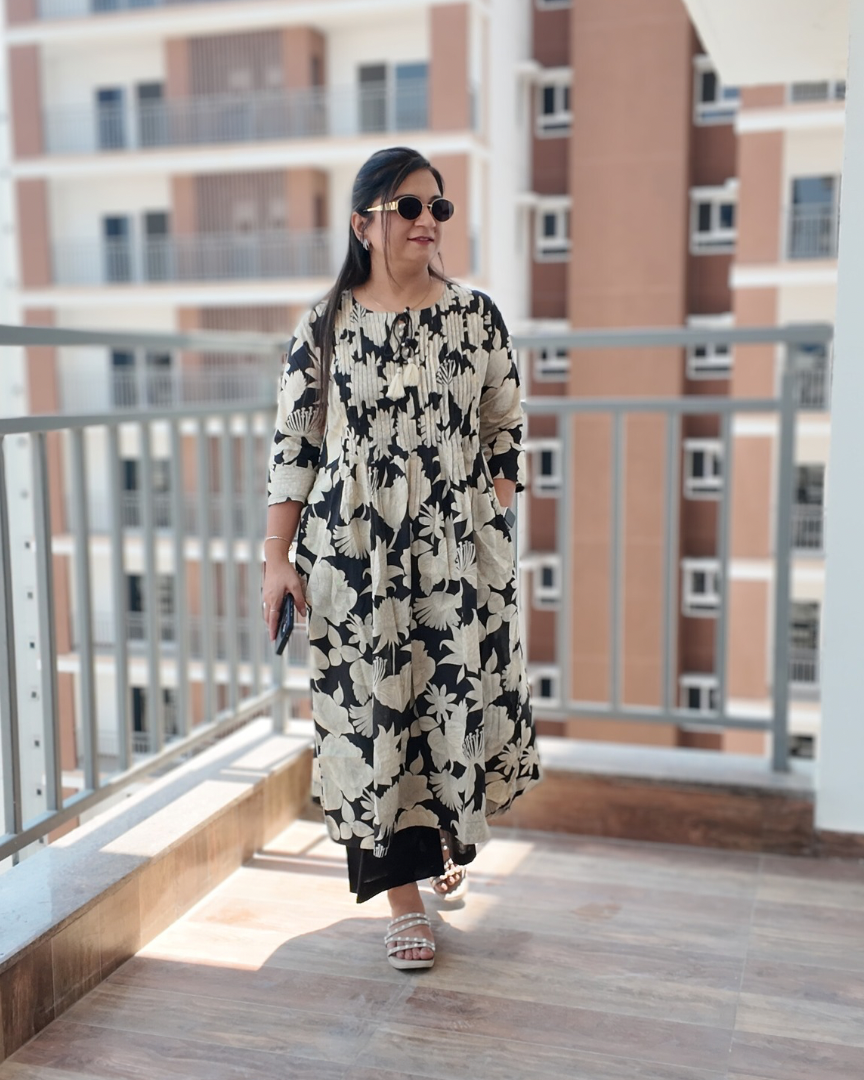 Farah Cotton Floral Flaired Coord set - The Jaipur Studio