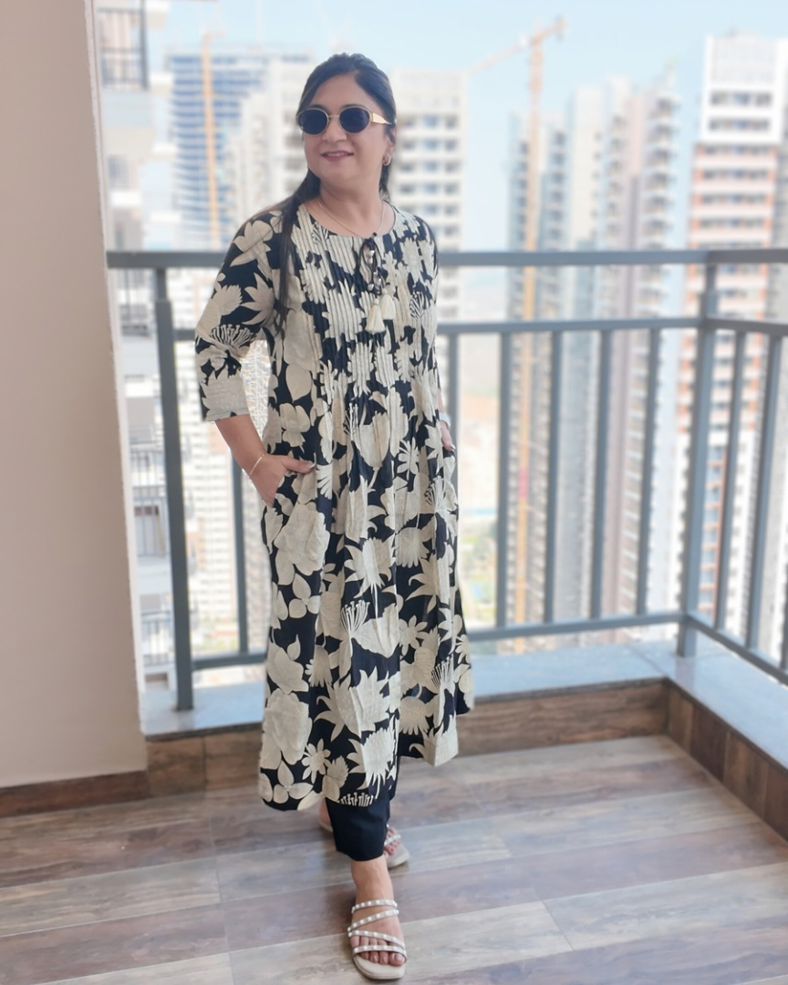 Farah Cotton Floral Flaired Coord set - The Jaipur Studio