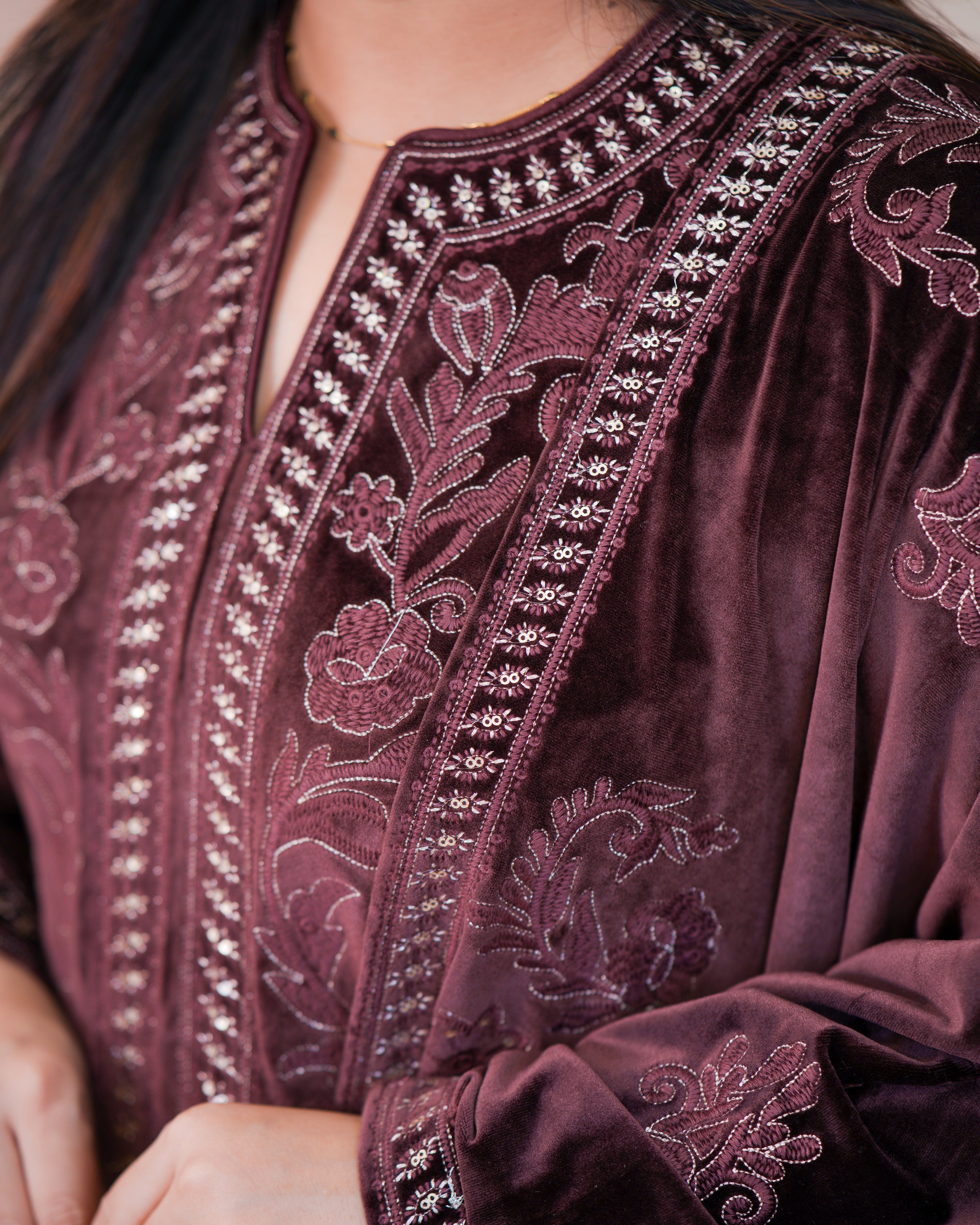 Ajooni Embroidered Premium Velvet Pant set - The Jaipur Studio