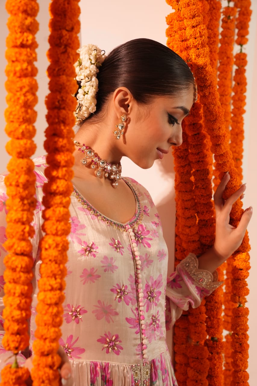 Premium Chinon Embroidered Dupatta Set - The Jaipur Studio