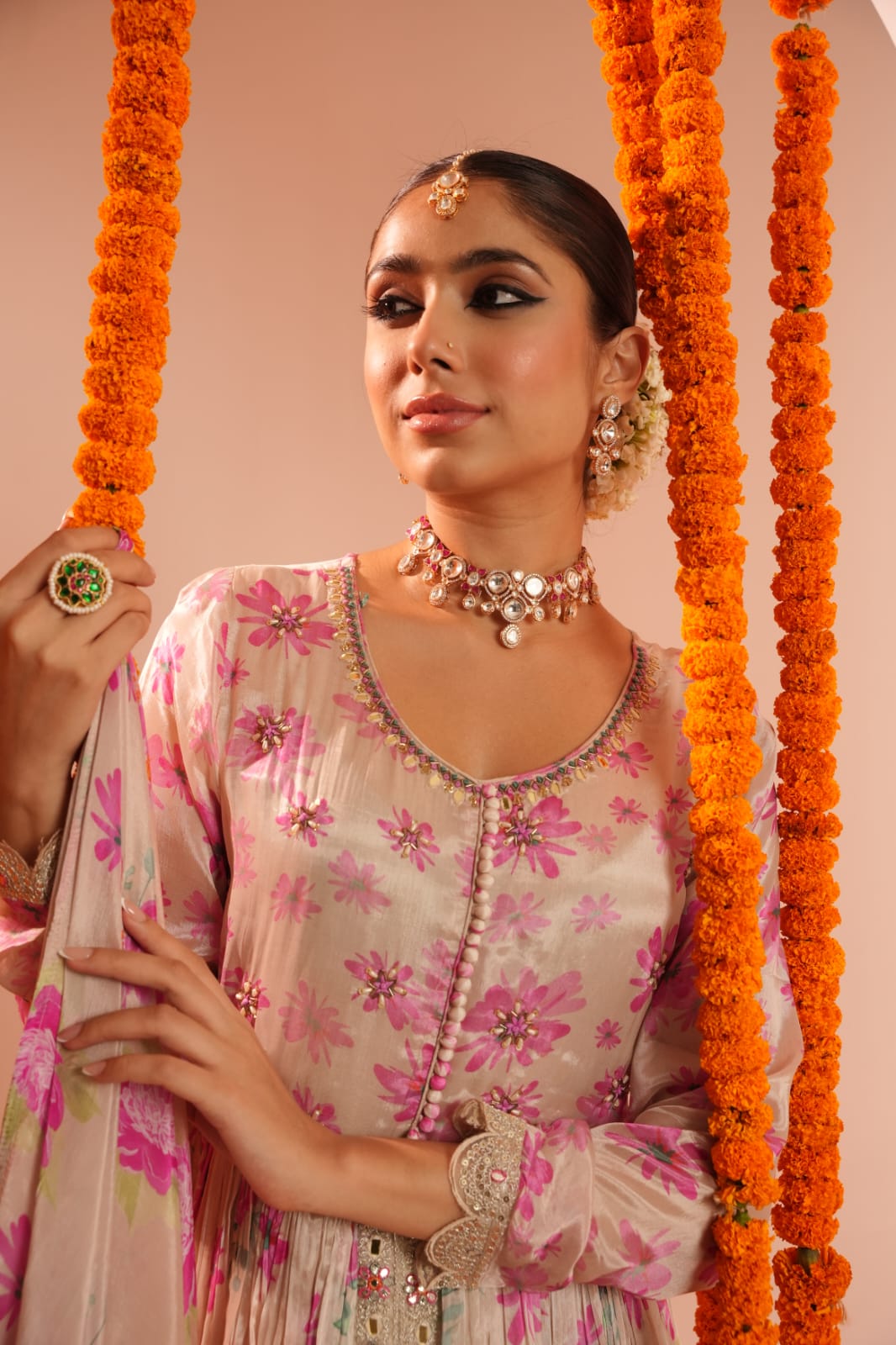 Premium Chinon Embroidered Dupatta Set - The Jaipur Studio