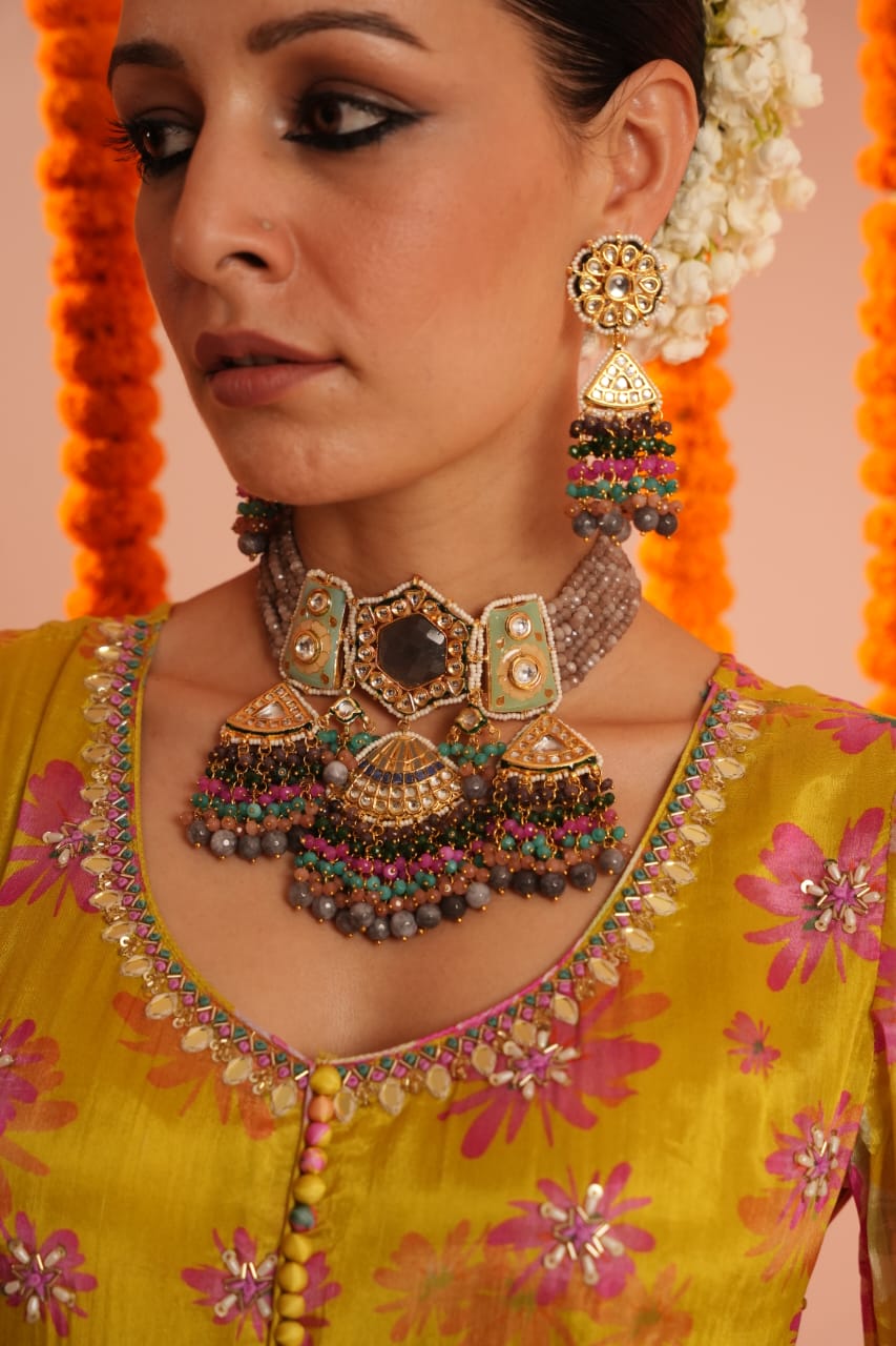 Premium Chinon Embroidered Dupatta Set - The Jaipur Studio
