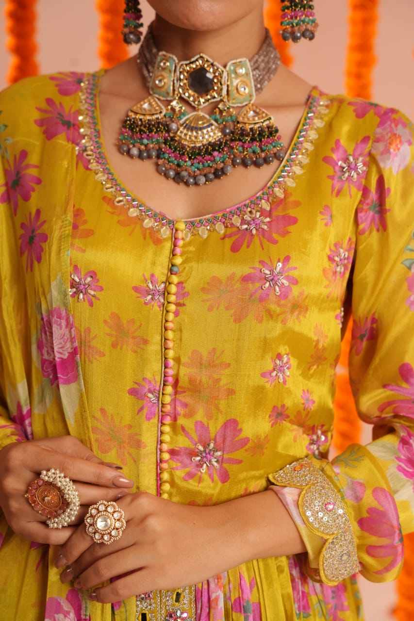 Premium Chinon Embroidered Dupatta Set - The Jaipur Studio