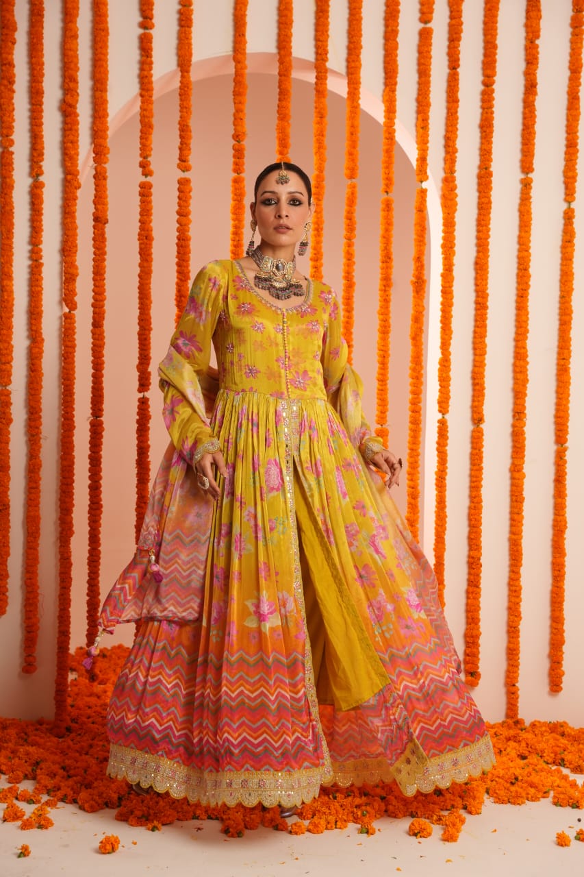 Premium Chinon Embroidered Dupatta Set - The Jaipur Studio