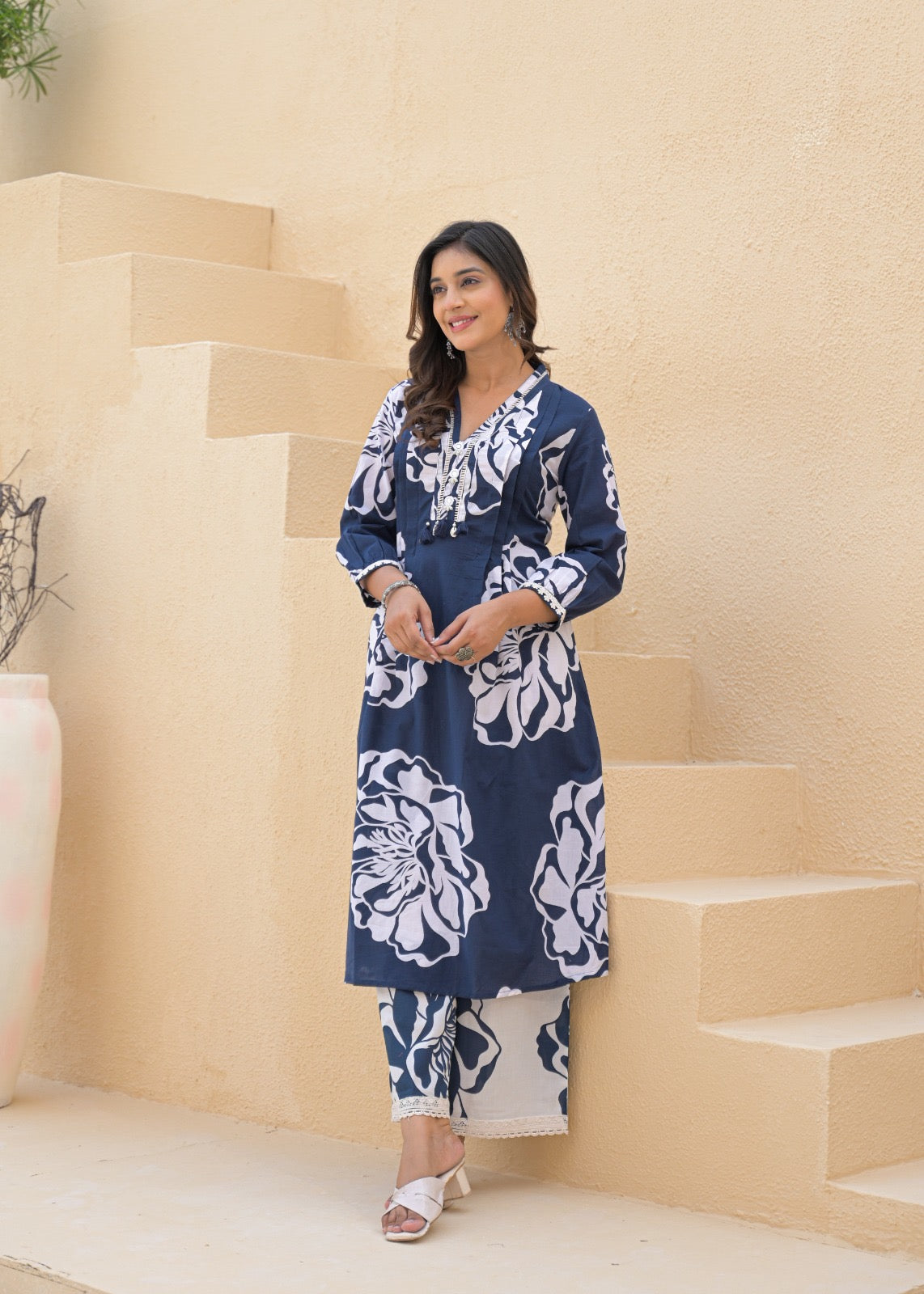 Mishika Cotton A-line Coord set - The Jaipur Studio
