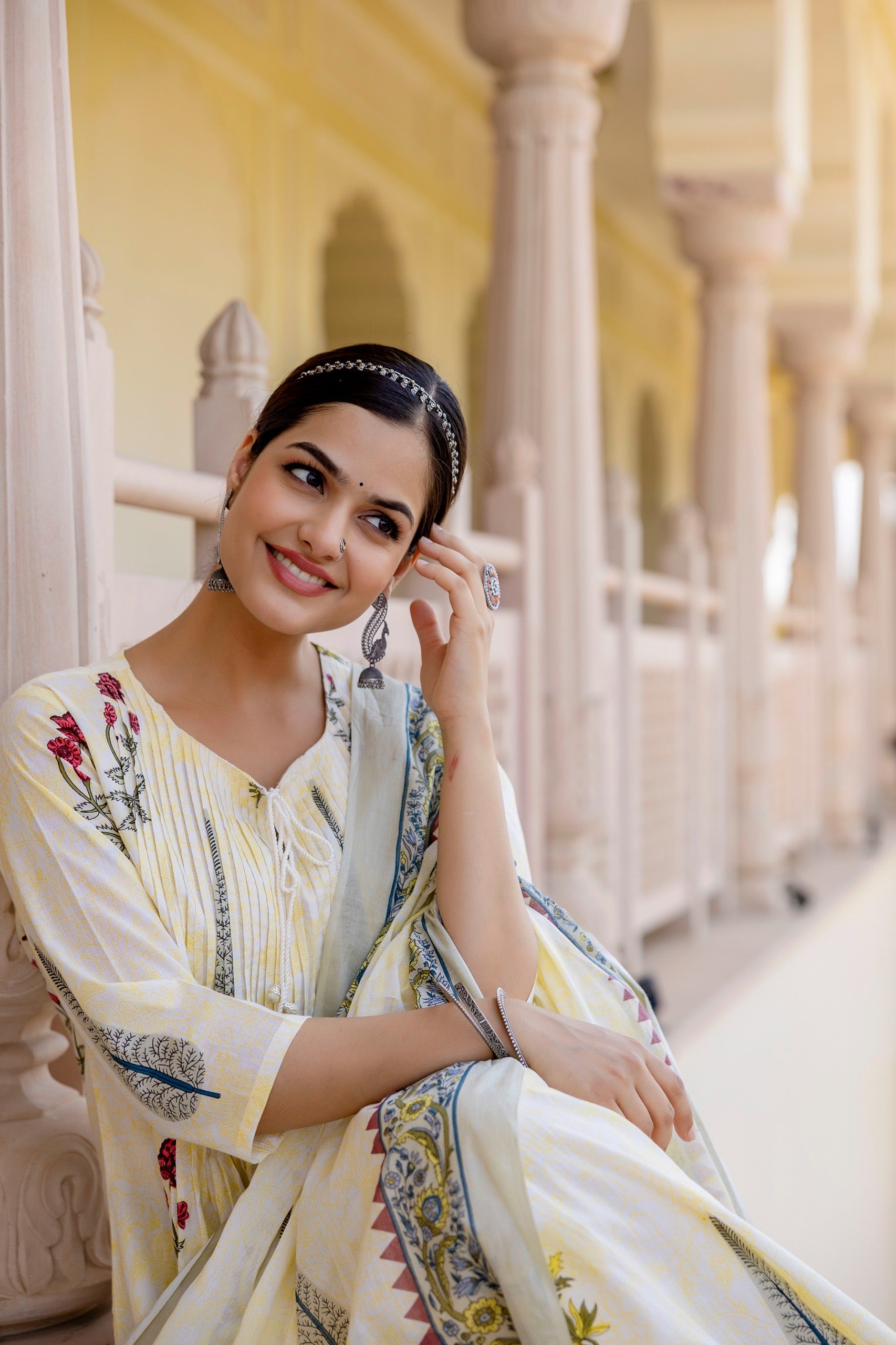 Sumira Handblock Premium Cotton Pant Set - The Jaipur Studio