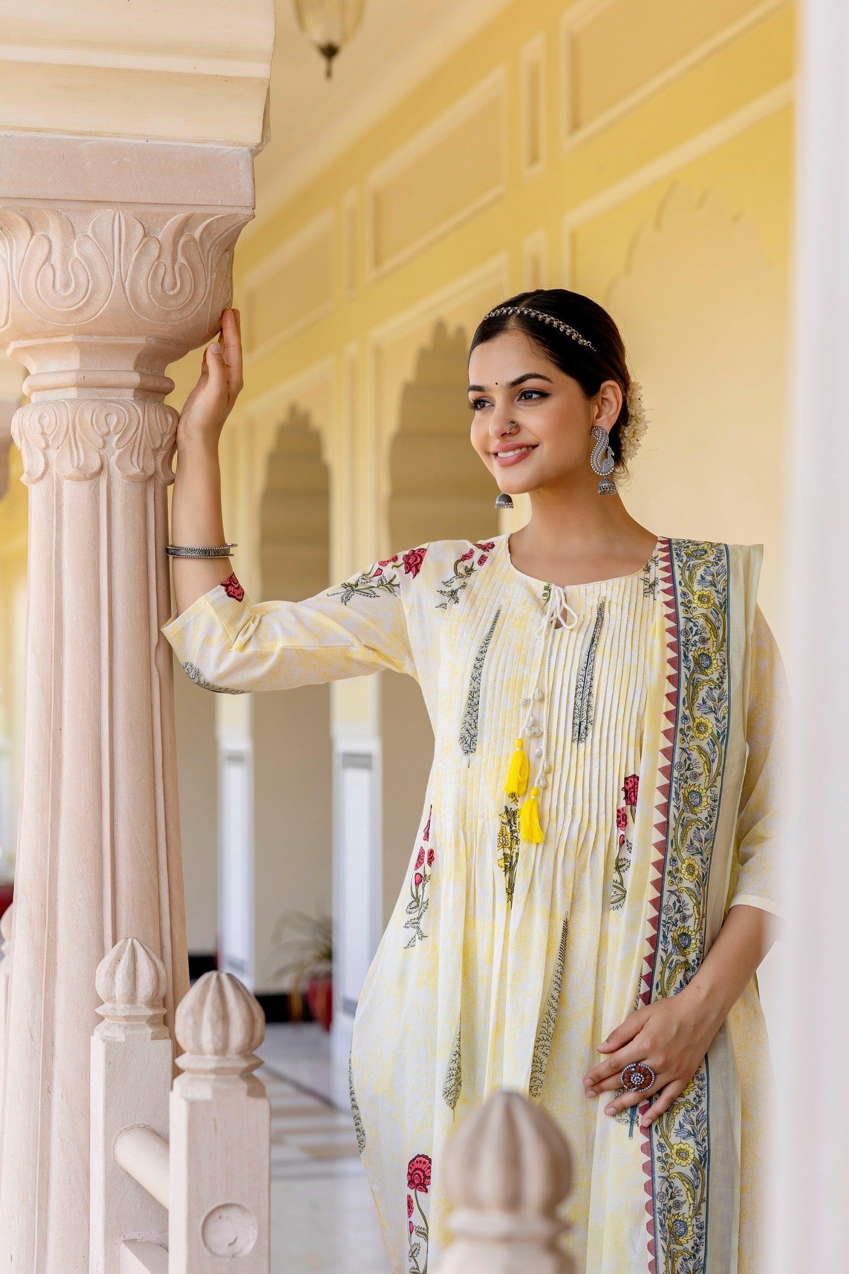 Sumira Handblock Premium Cotton Pant Set - The Jaipur Studio
