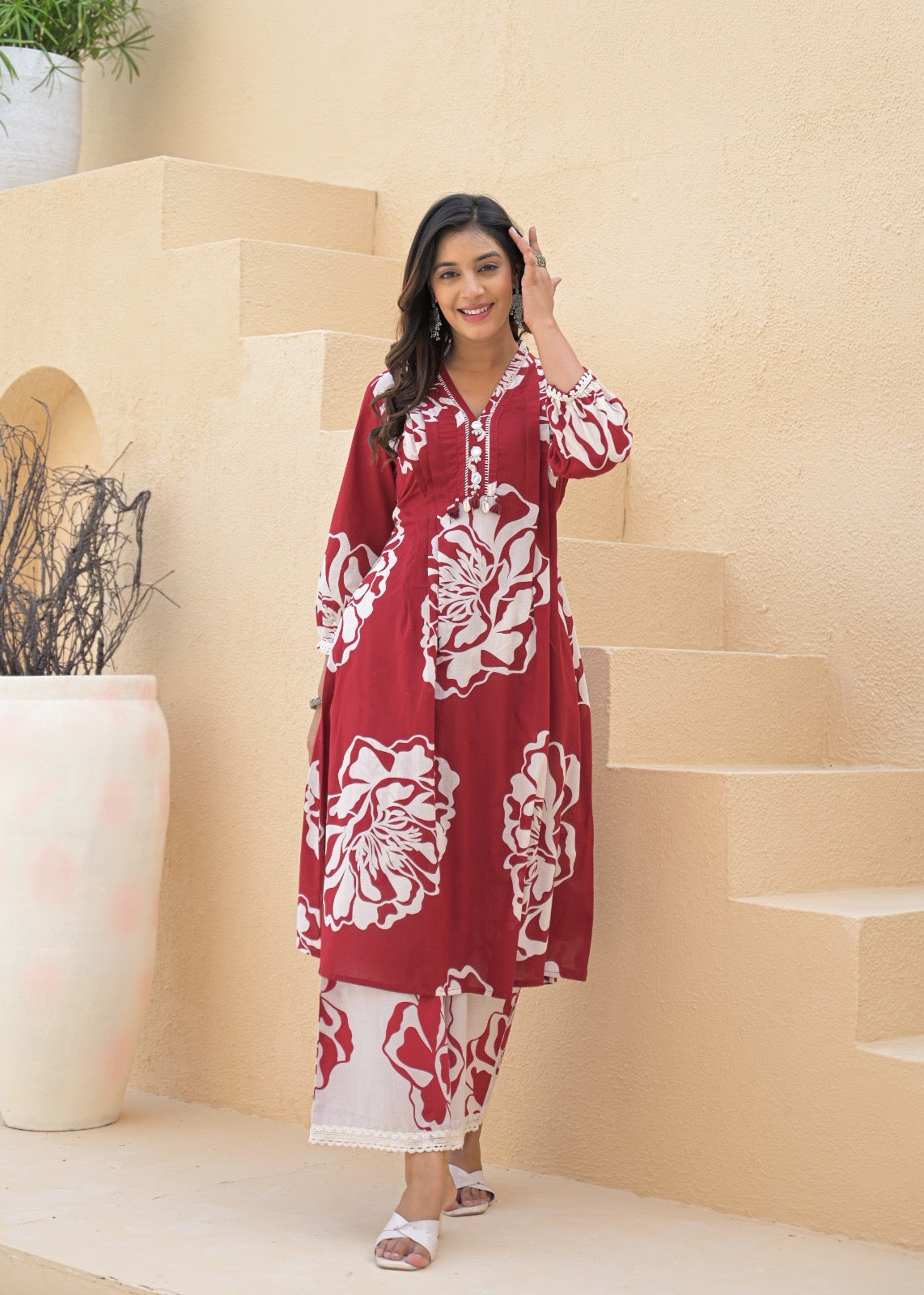Mishika Cotton A-line Coord set - The Jaipur Studio