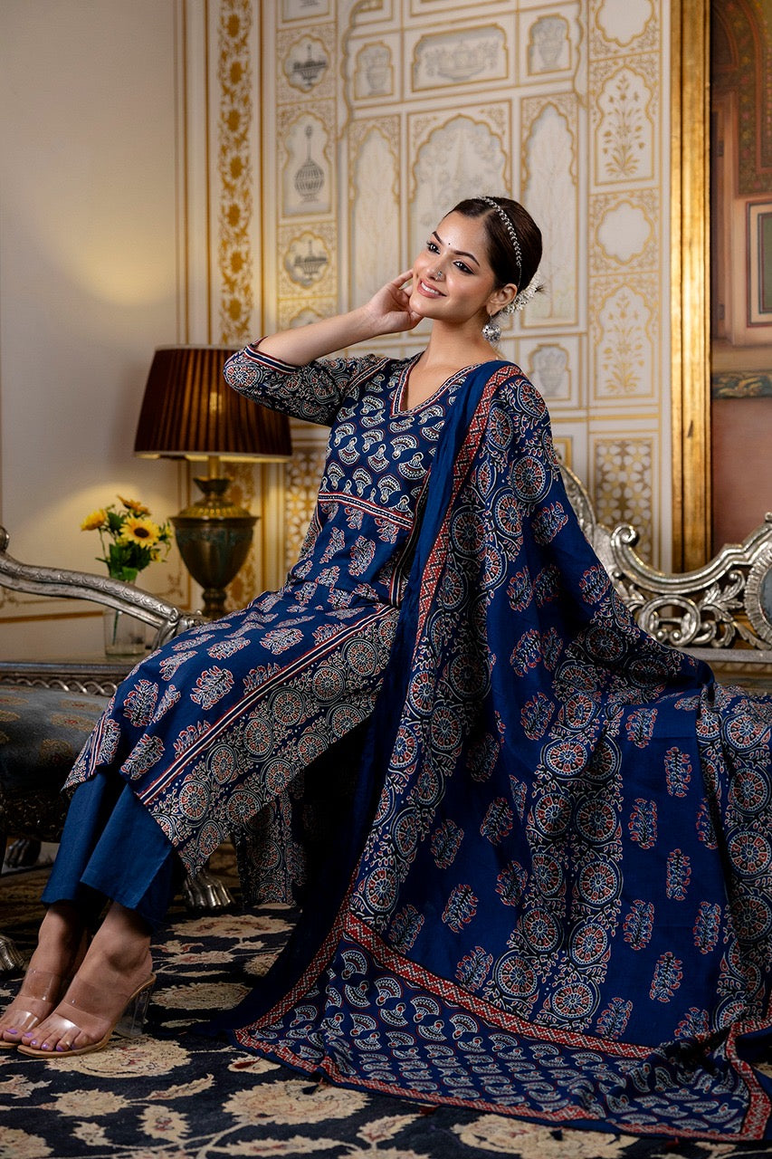 Noor Cotton Embroidered Pant Set - The Jaipur Studio