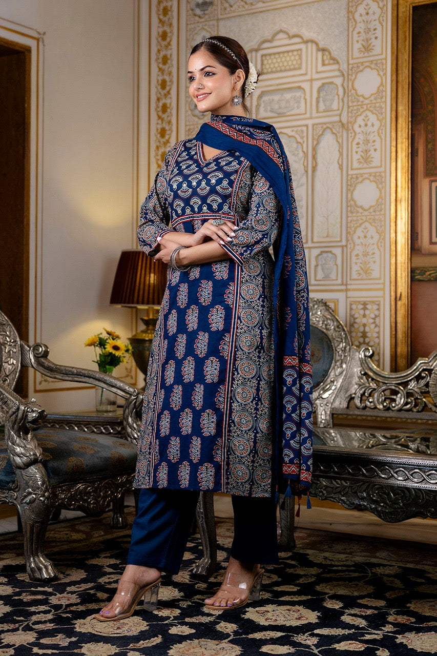 Noor Cotton Embroidered Pant Set - The Jaipur Studio