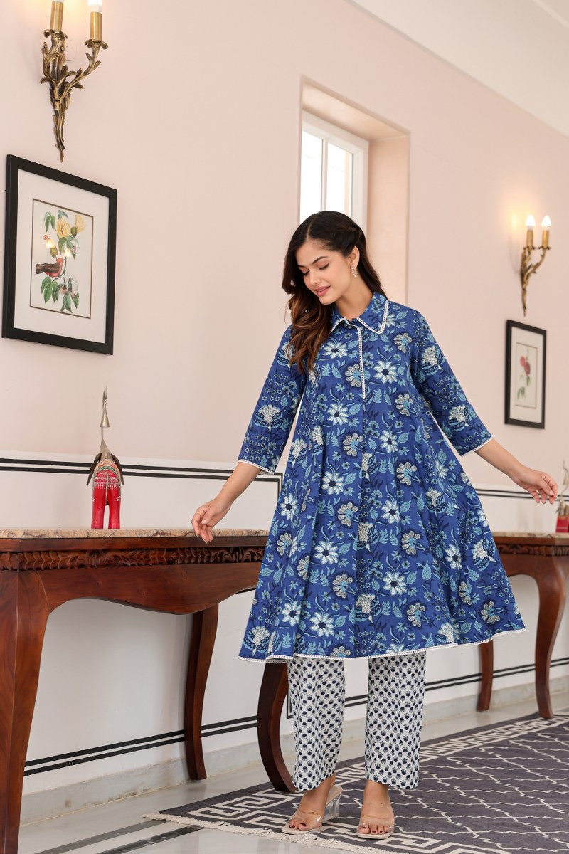 Kaya Cotton Handblock A-line Coord Set - The Jaipur Studio