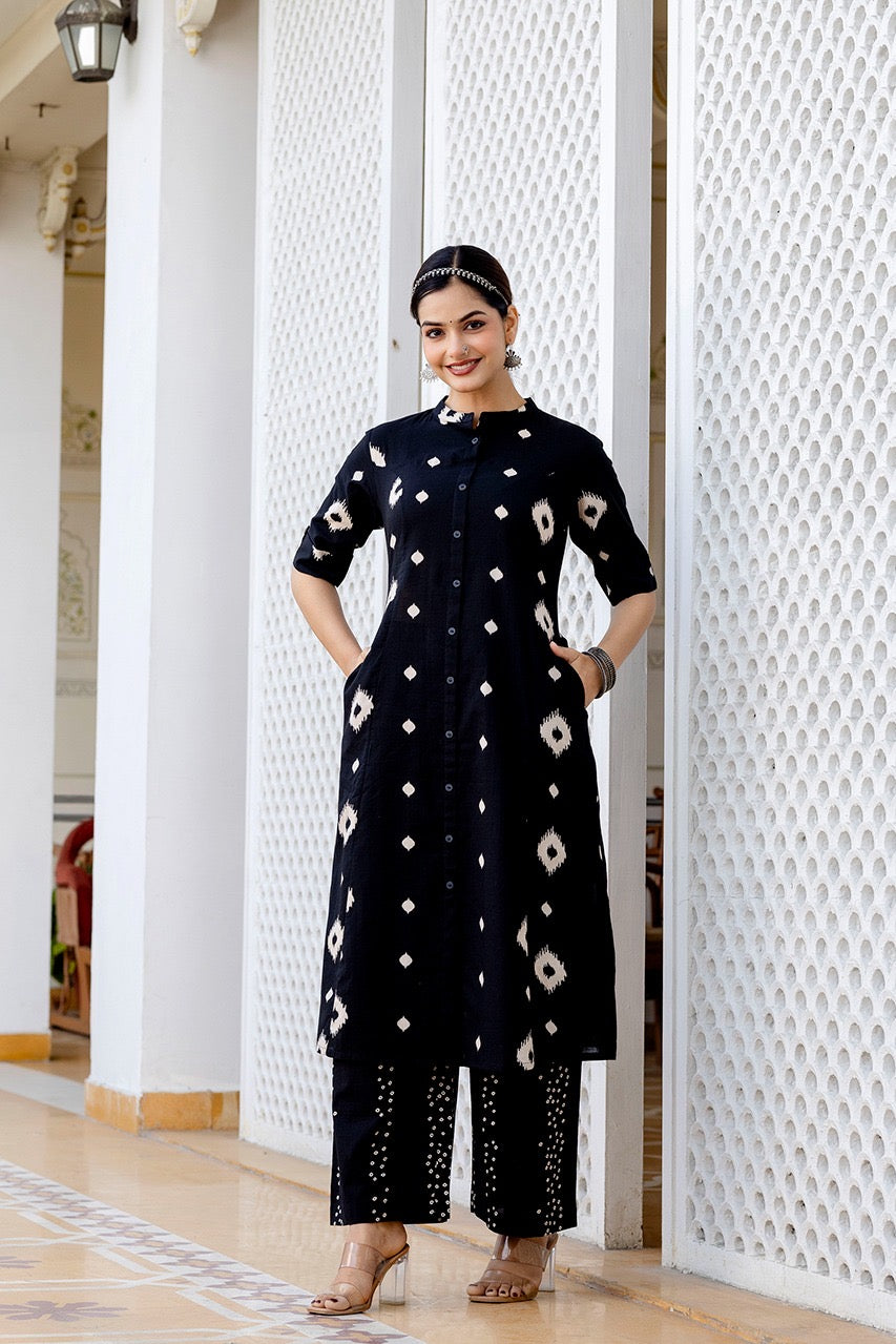 Azah Summerish Cotton A-line Coord Set - The Jaipur Studio