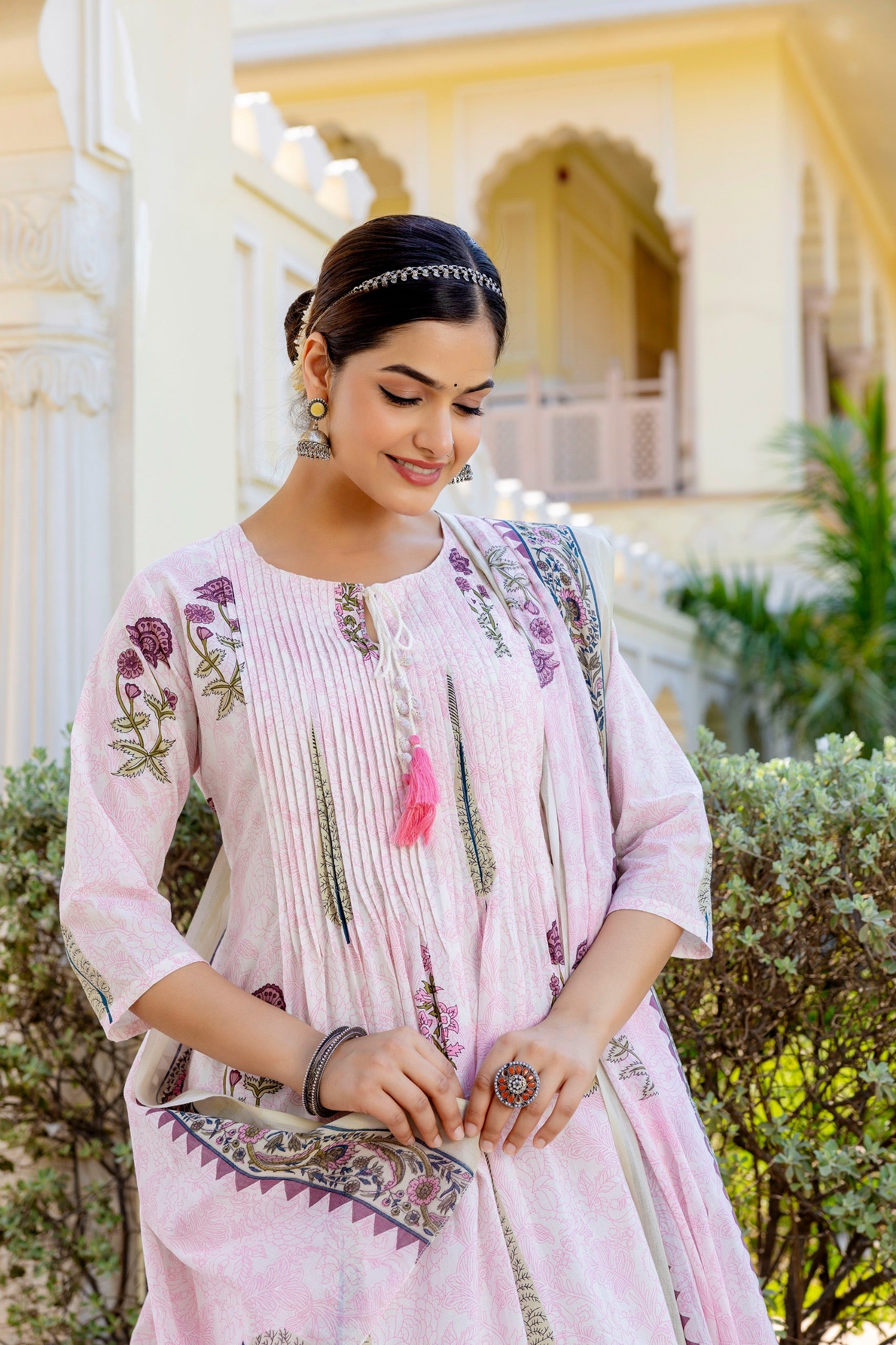 Sumira Handblock Premium Cotton Pant Set - The Jaipur Studio