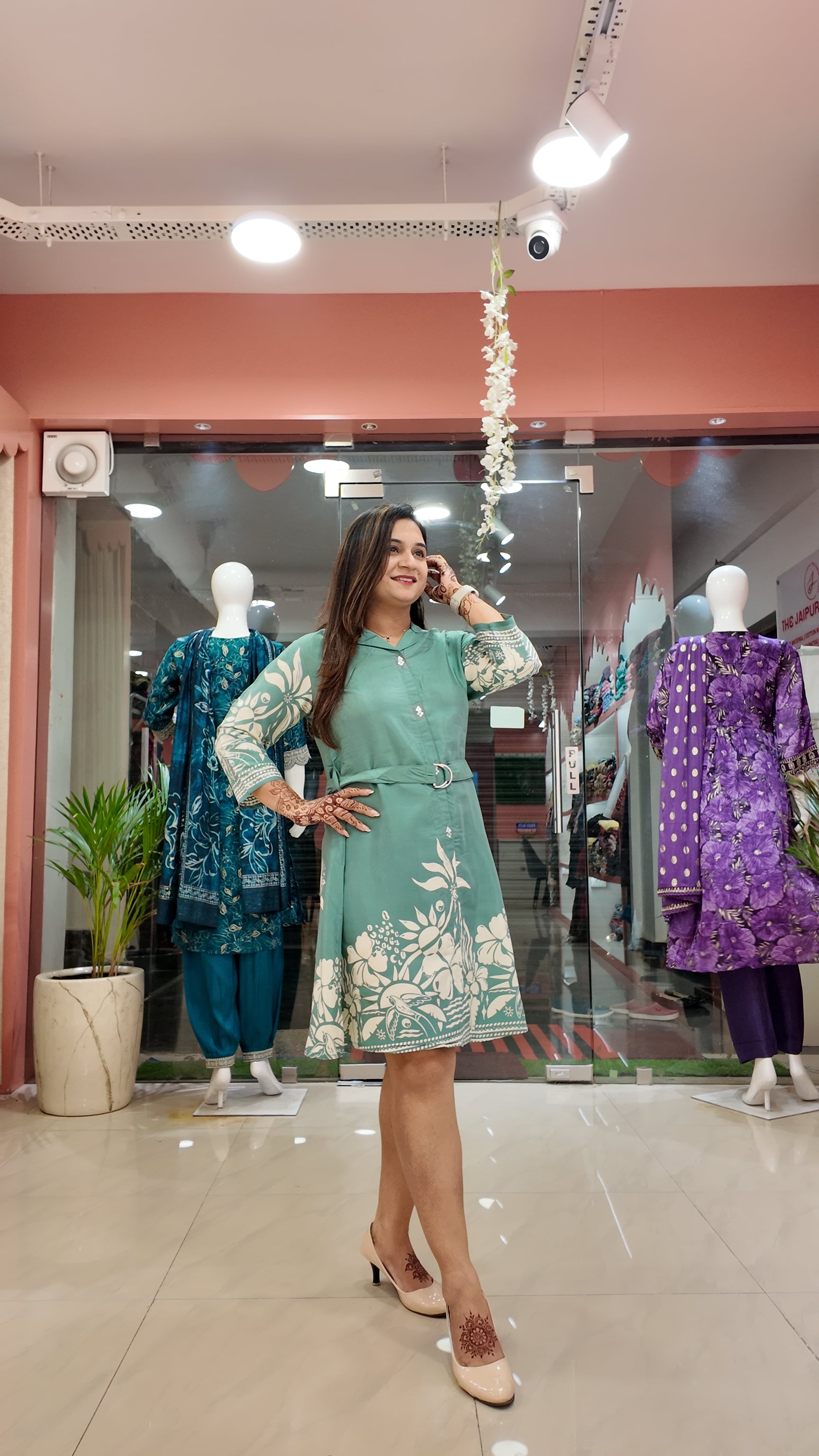 Zenisha Russian Silk Floral Dress - The Jaipur Studio