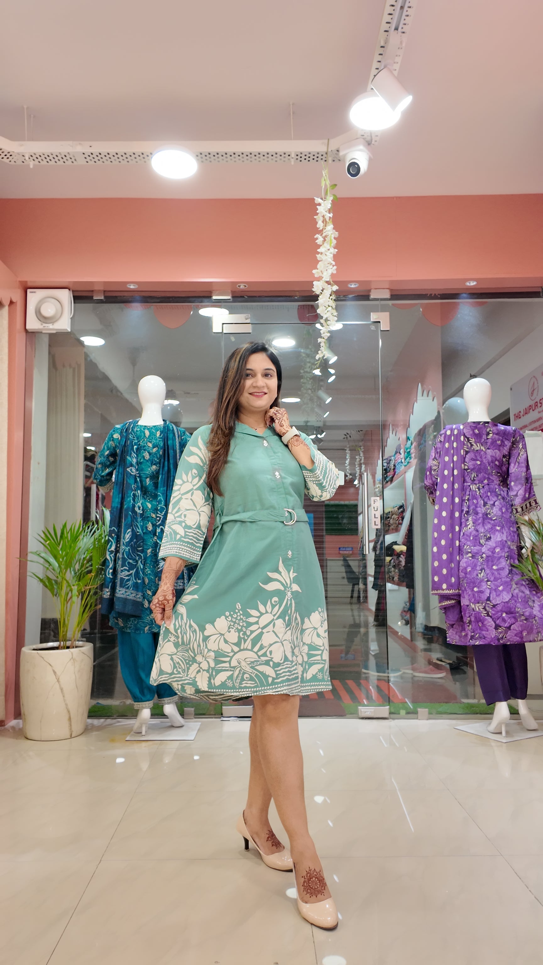 Zenisha Russian Silk Floral Dress - The Jaipur Studio