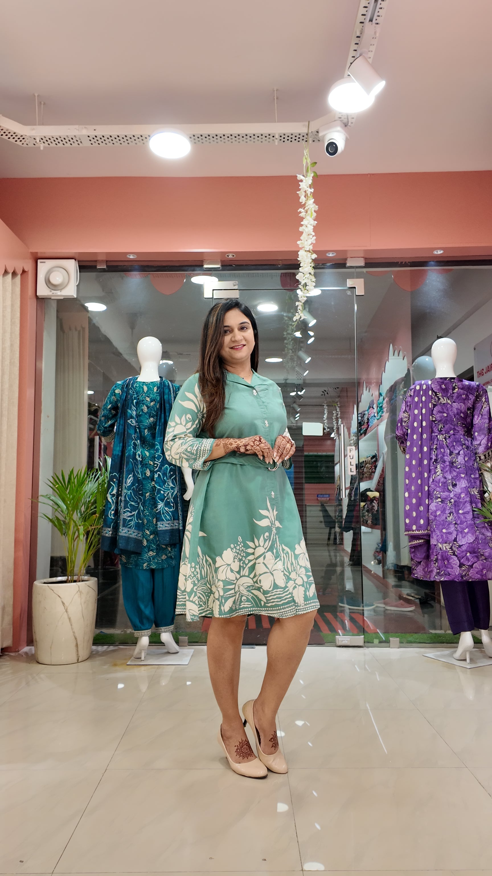 Zenisha Russian Silk Floral Dress - The Jaipur Studio