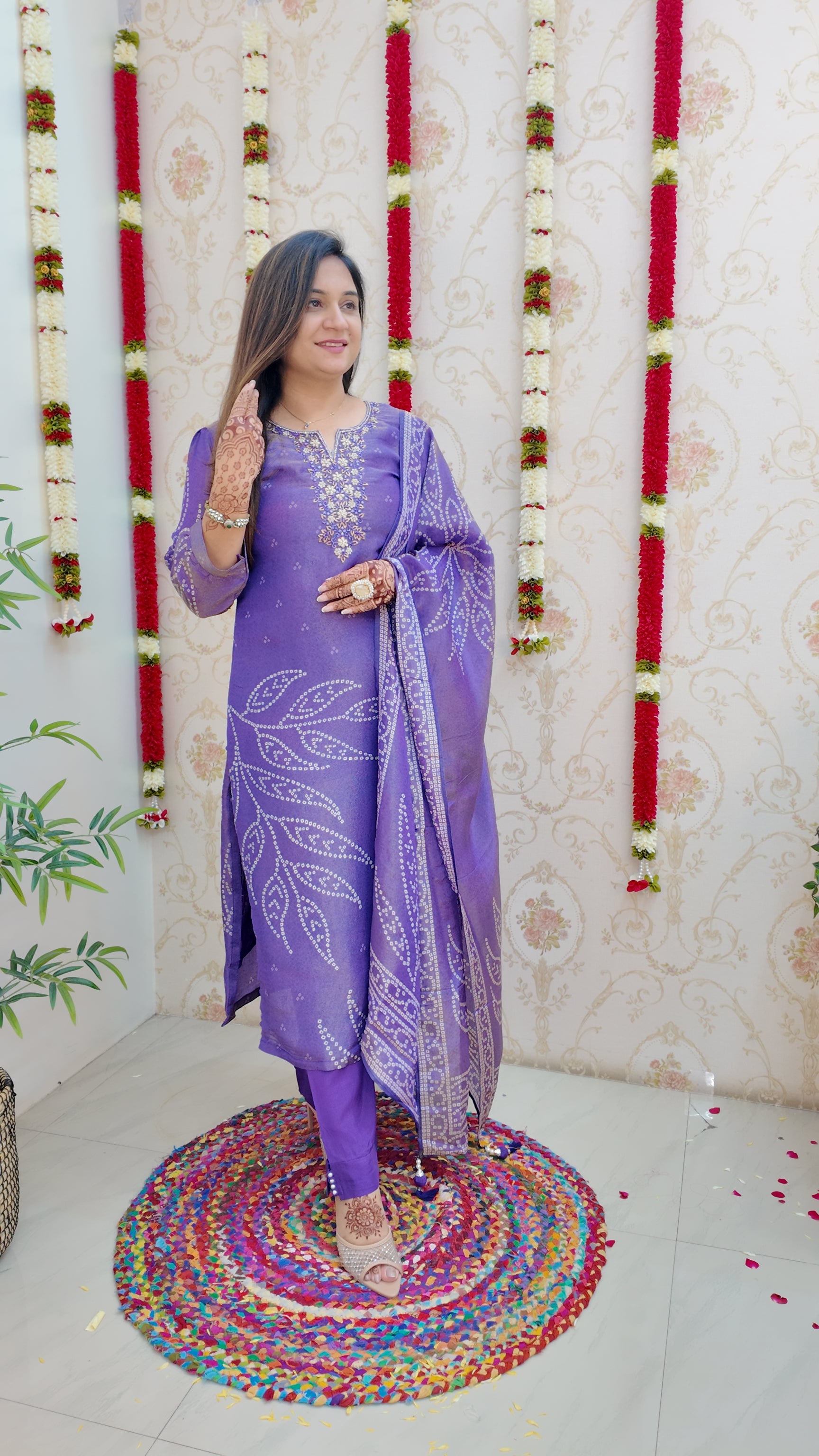 Noor Tissue Shimmer Embroidered Festive Pant Set - The Jaipur Studio