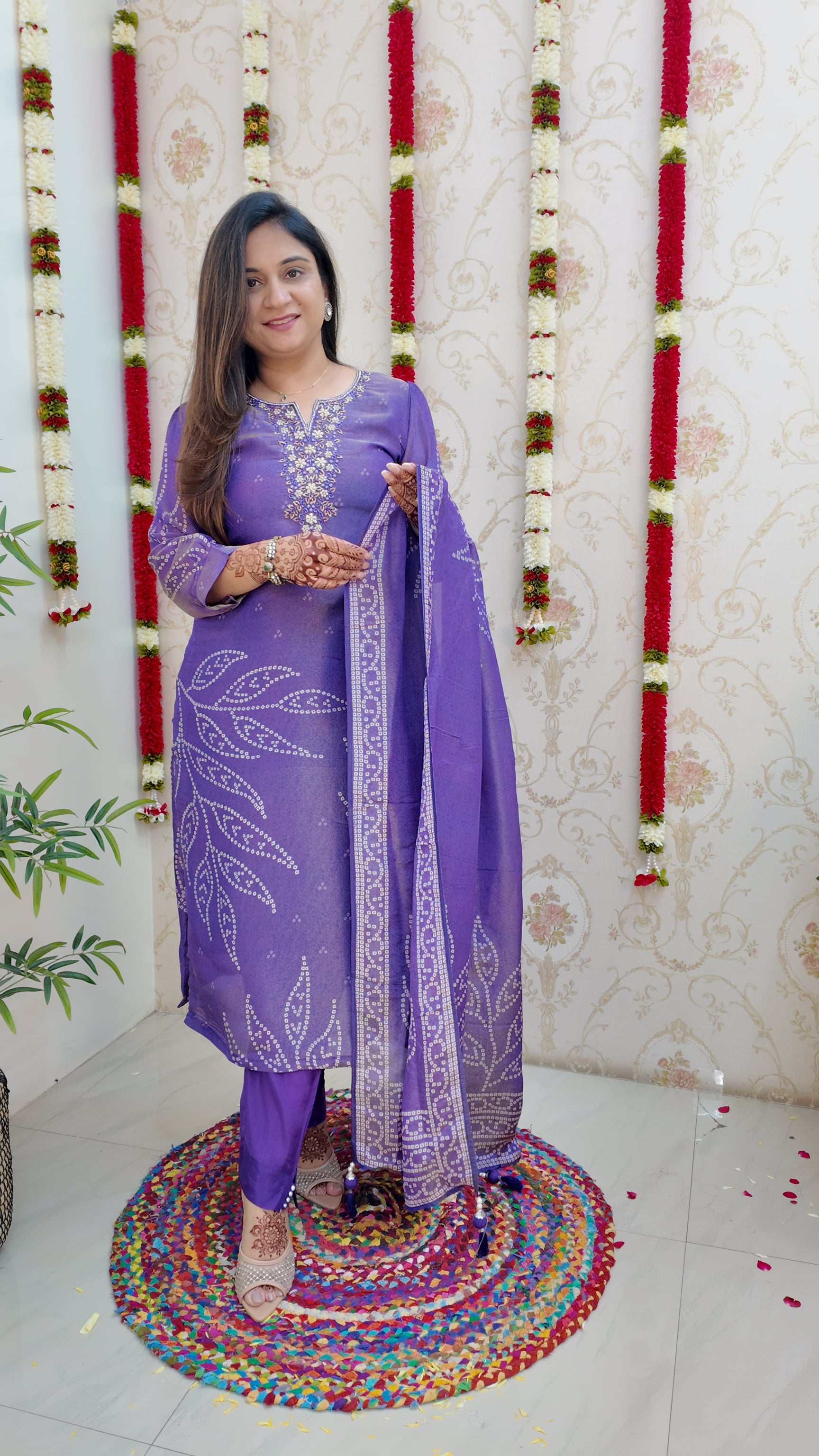 Noor Tissue Shimmer Embroidered Festive Pant Set - The Jaipur Studio
