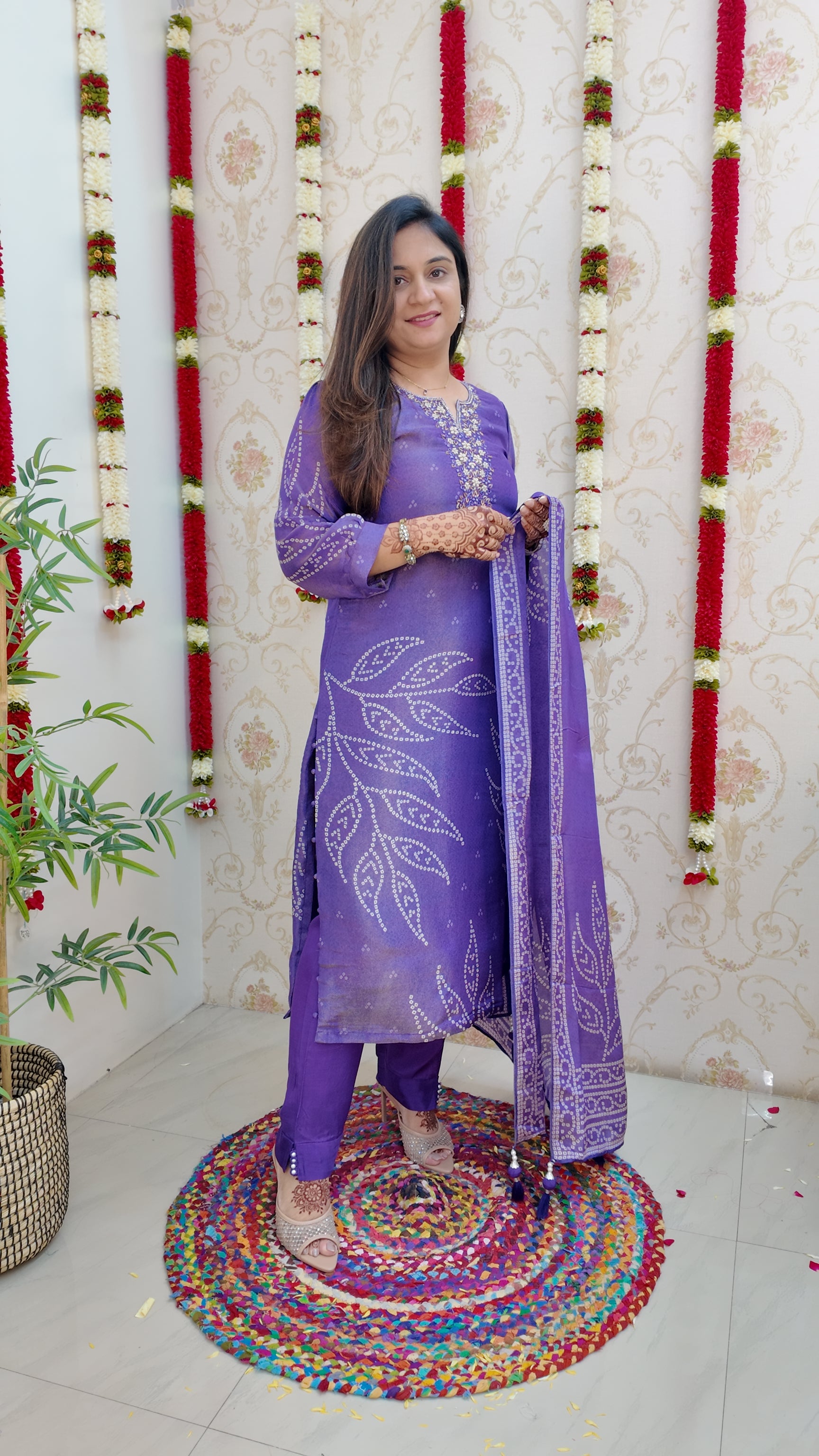 Noor Tissue Shimmer Embroidered Festive Pant Set - The Jaipur Studio