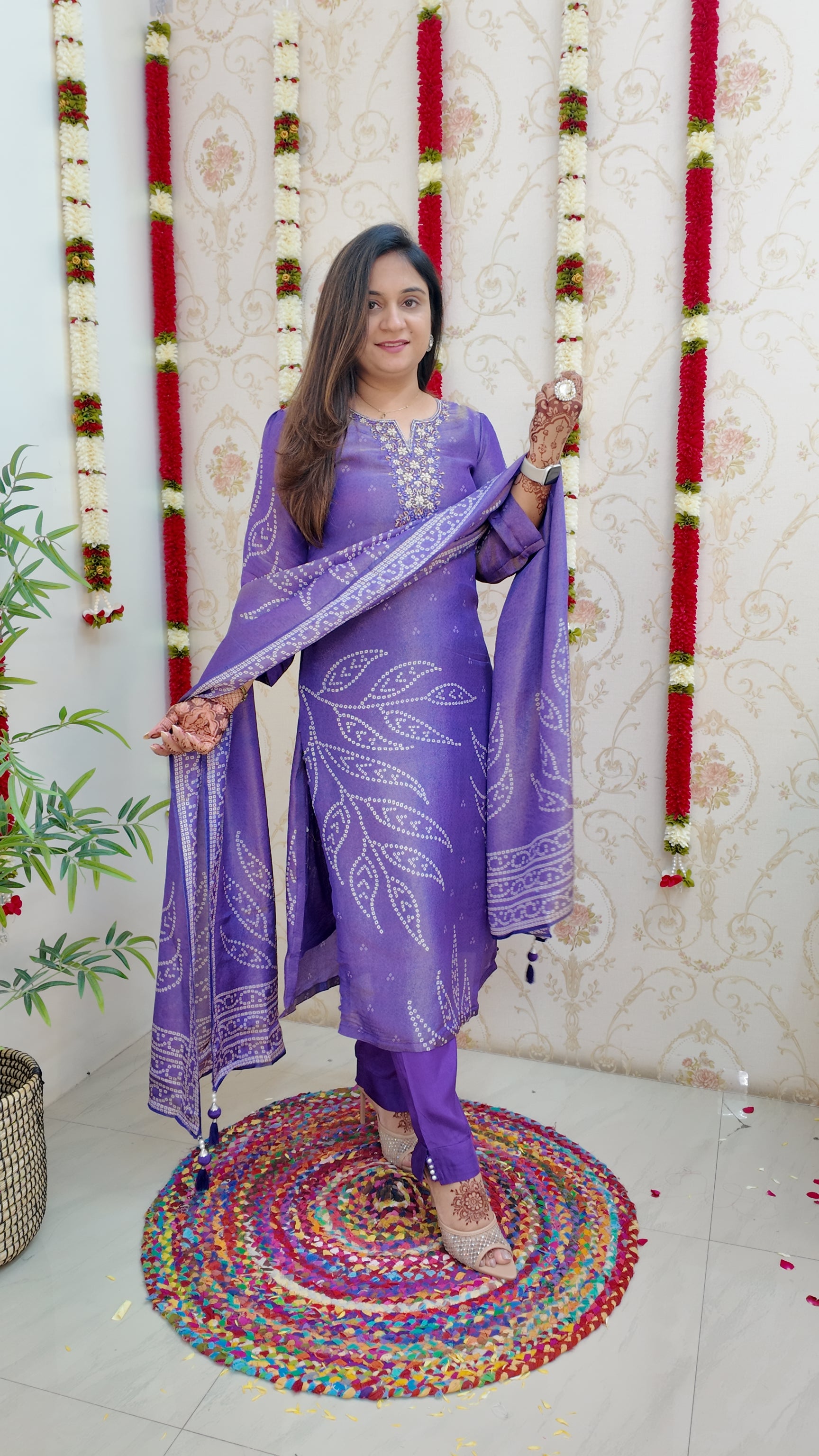 Noor Tissue Shimmer Embroidered Festive Pant Set - The Jaipur Studio