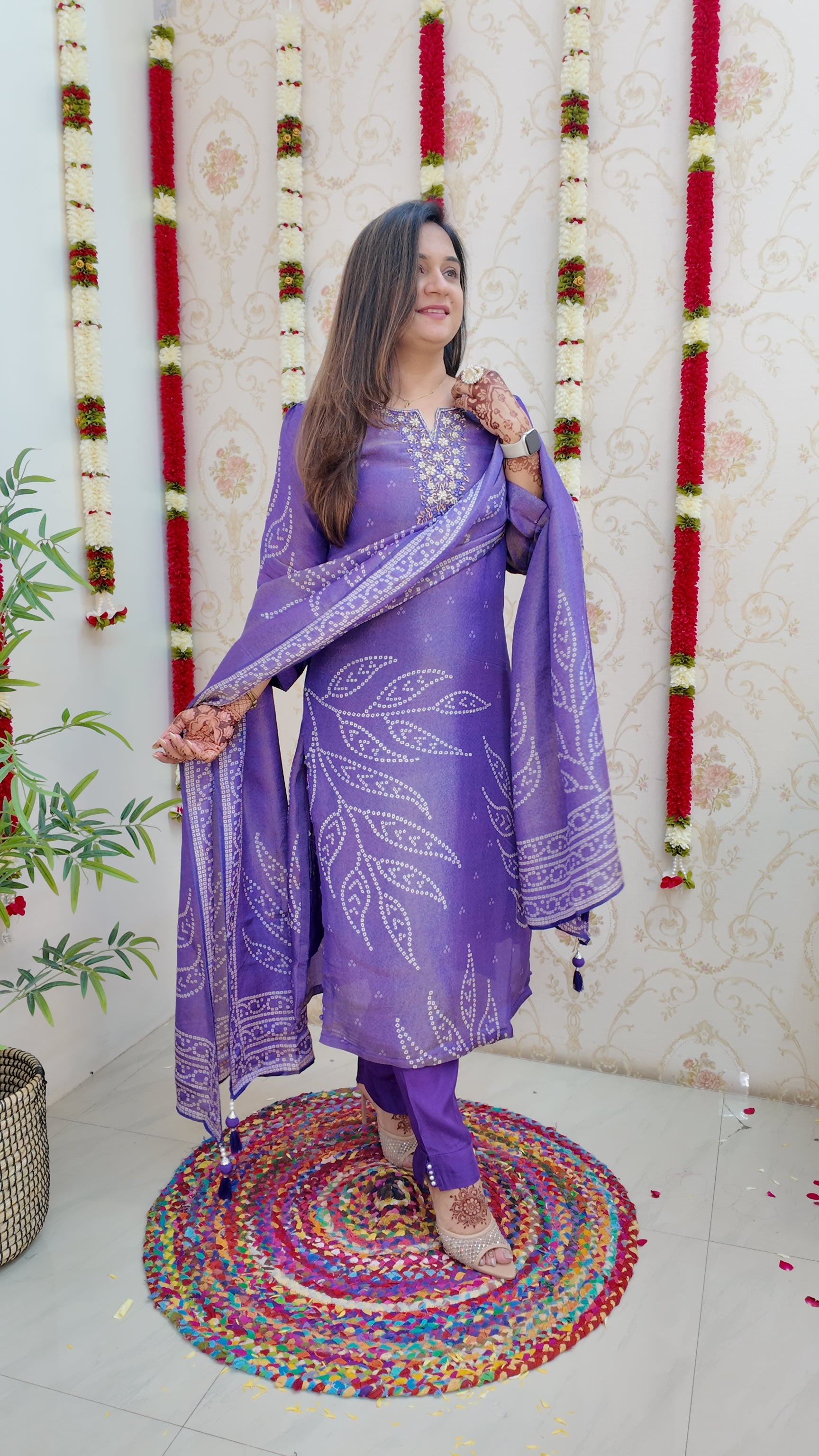 Noor Tissue Shimmer Embroidered Festive Pant Set - The Jaipur Studio