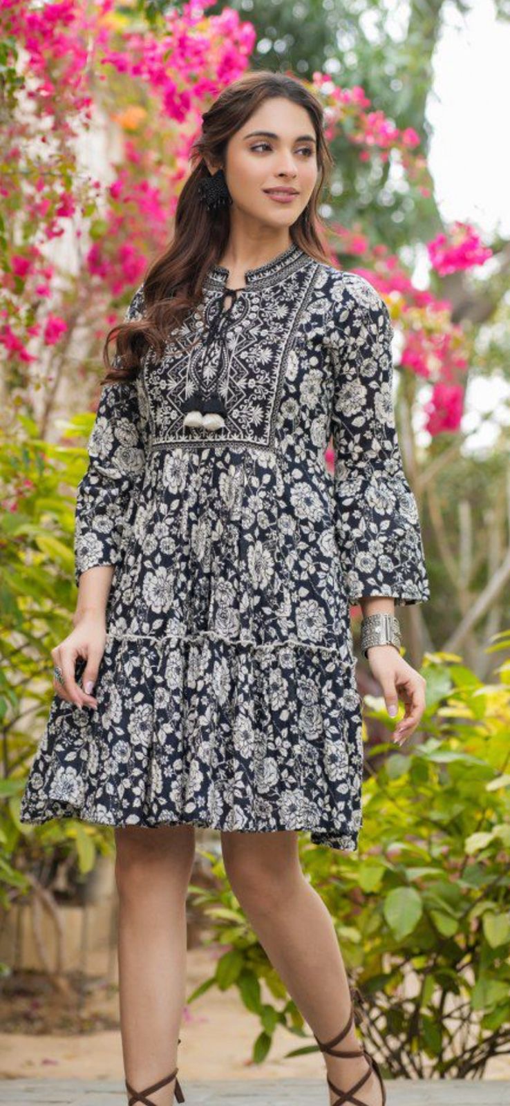 Jenelia Cotton Embroidered Cotton Dress - The Jaipur Studio