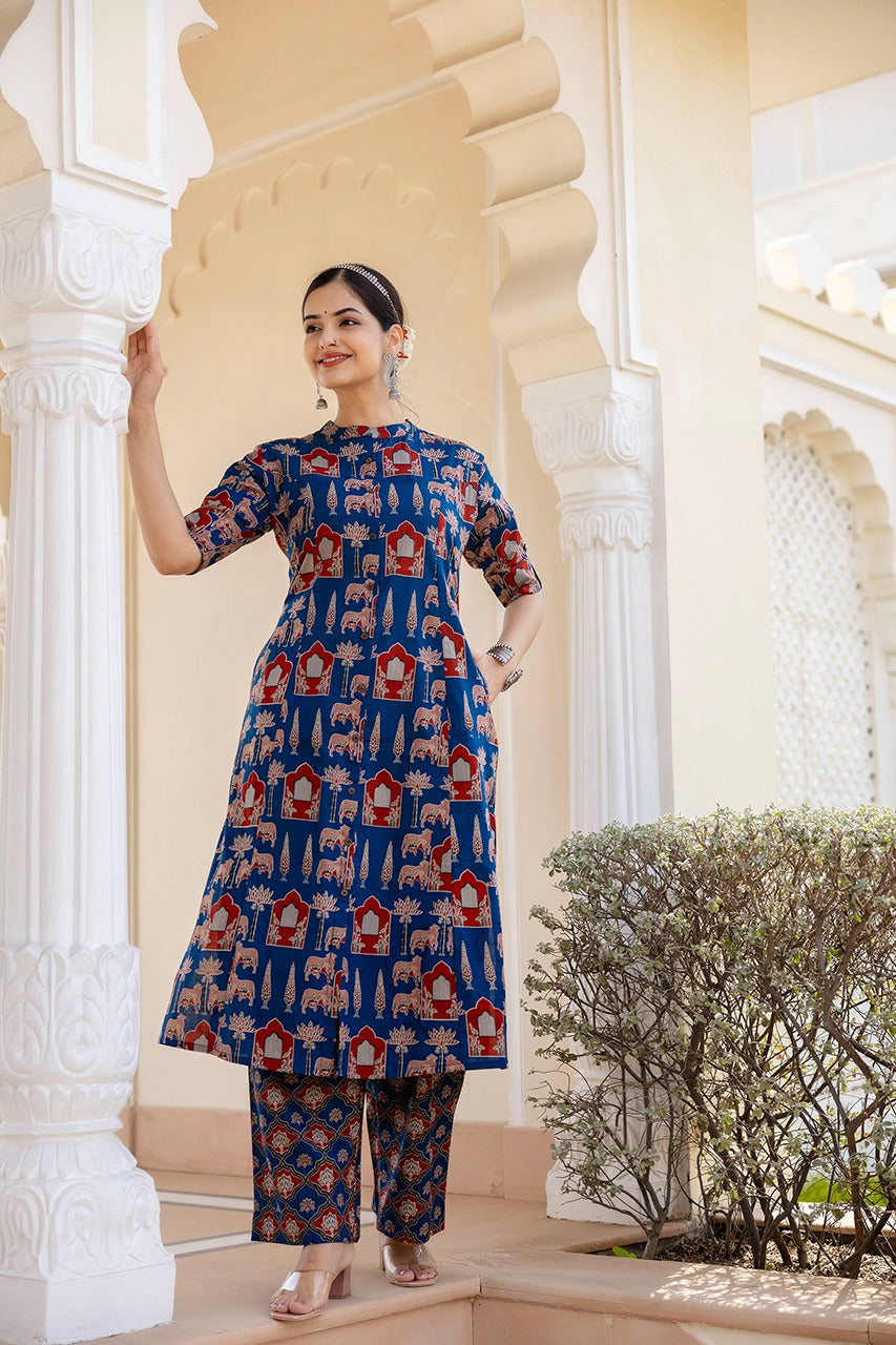 Navya Cotton A-line Coord set - The Jaipur Studio