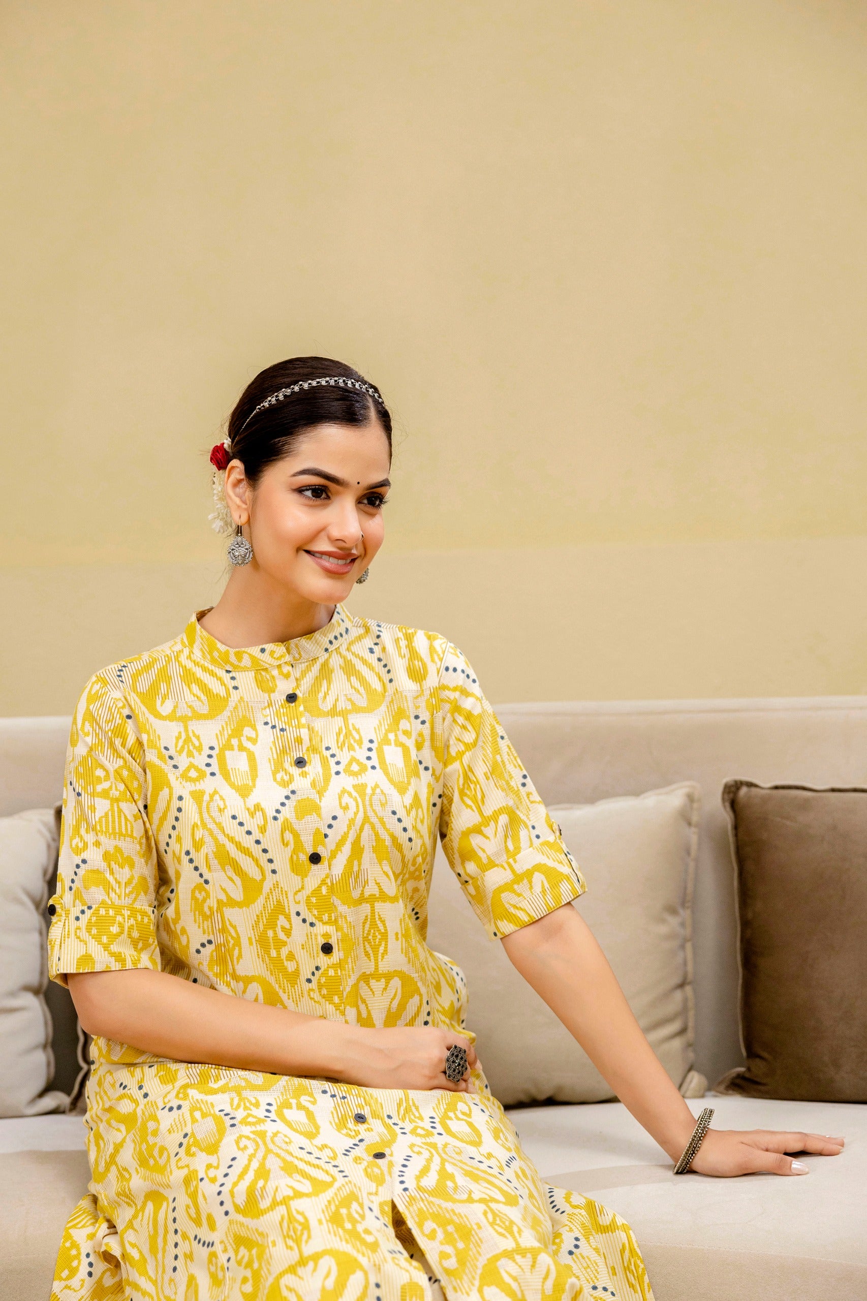 Pari Cotton Ikkat Cotton A-line Coord Set - The Jaipur Studio