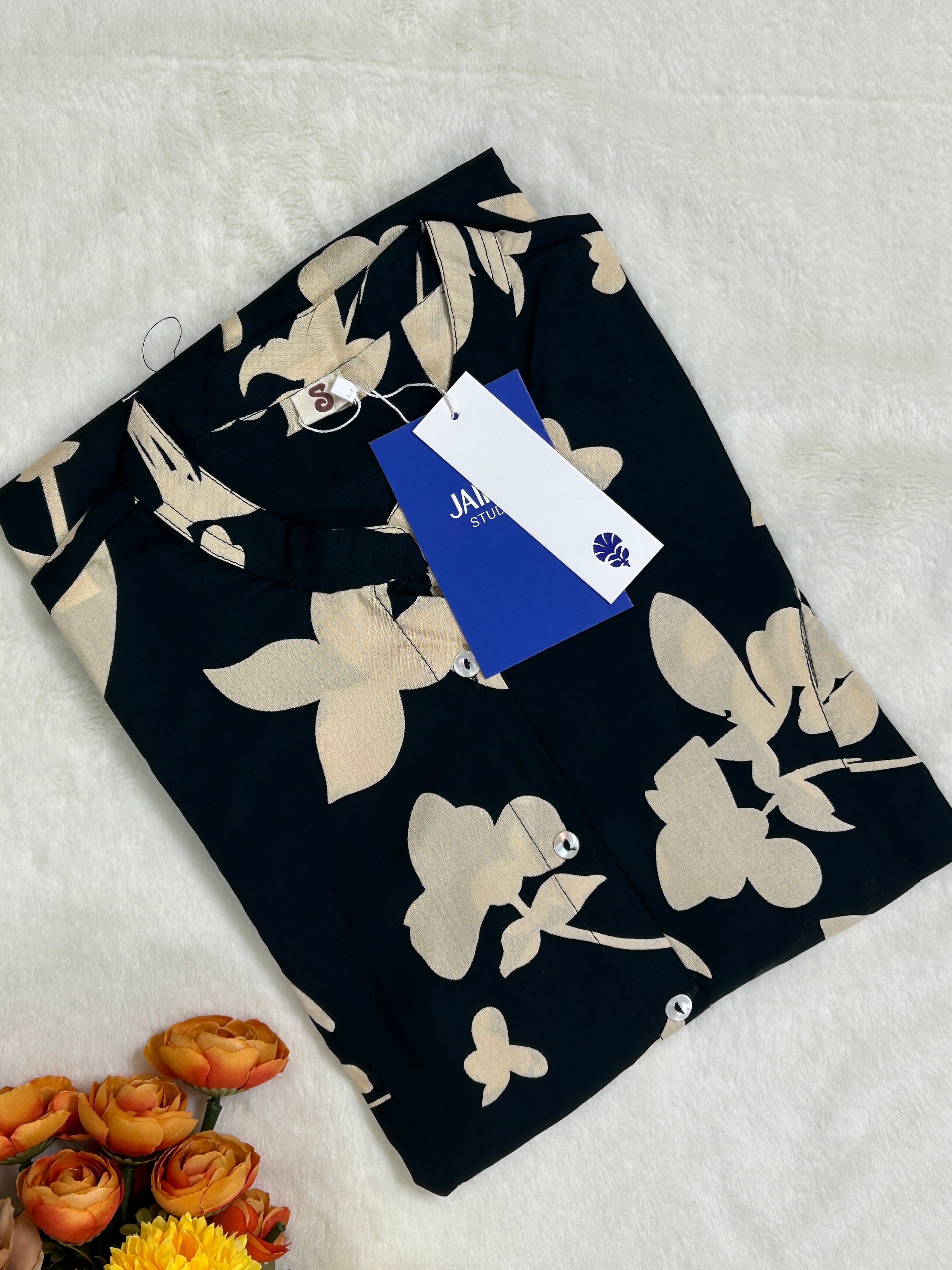 Black Breathable Rayon Casual Short Top - The Jaipur Studio