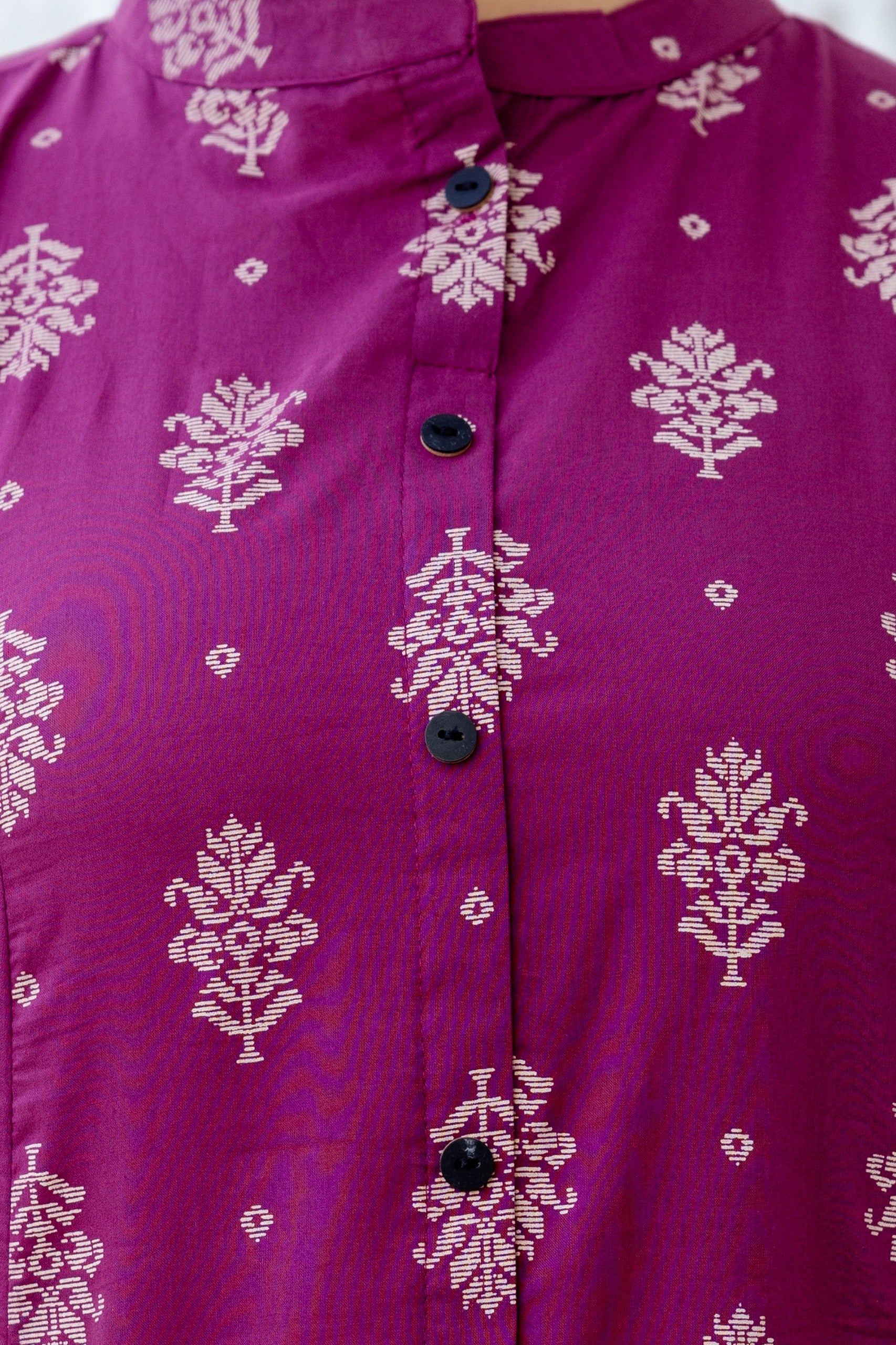 Purple Jamdani Cotton A-line Coord Set - The Jaipur Studio